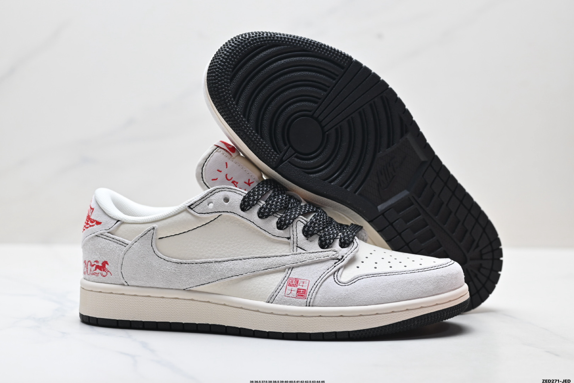Nike Air Jordan 1 x Travis Scott AJ1倒勾 乔一倒钩 ‘DIY’定制 耐克 低帮文化篮球鞋 DX5688-002