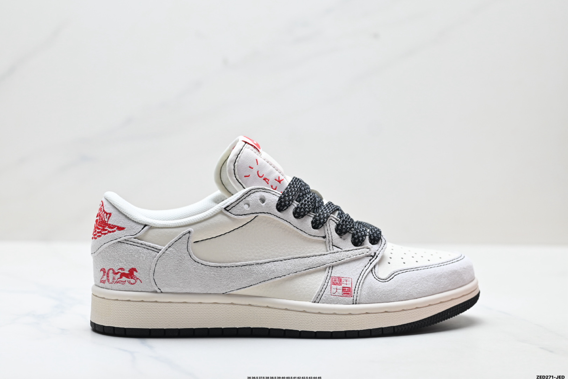 Nike Air Jordan 1 x Travis Scott AJ1倒勾 乔一倒钩 ‘DIY’定制 耐克 低帮文化篮球鞋 DX5688-002