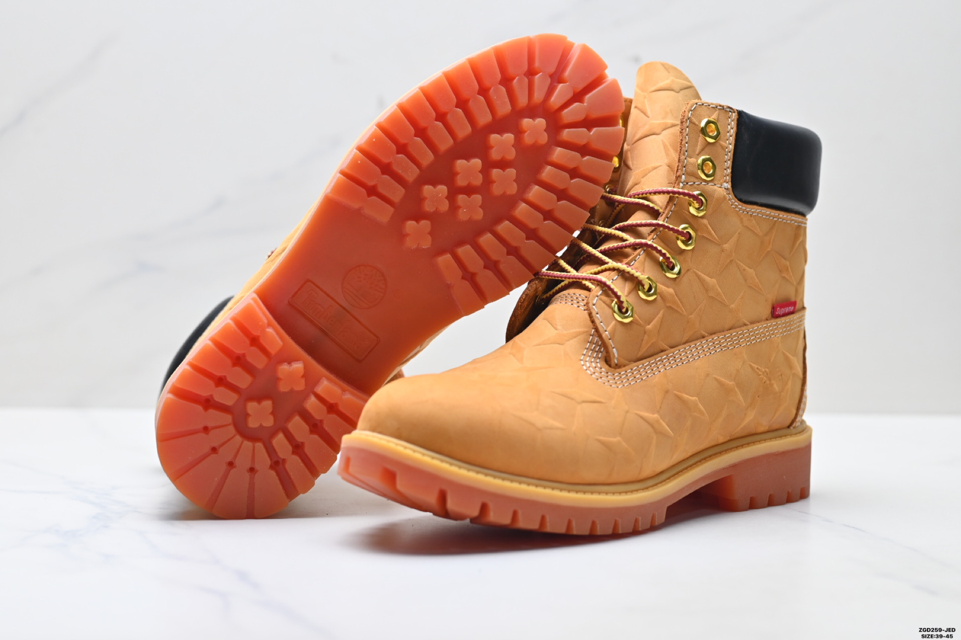Timberland添柏岚 × LOUIS VUITTON路易威登 牛皮革 6英寸满印老花圆头系带 压纹防水绒面 及踝 马丁靴 Timberland添柏岚 × LOUIS VUITTON路易威登 牛皮革 6英寸满印老花圆头系带 压纹防水绒面 及踝 马丁靴