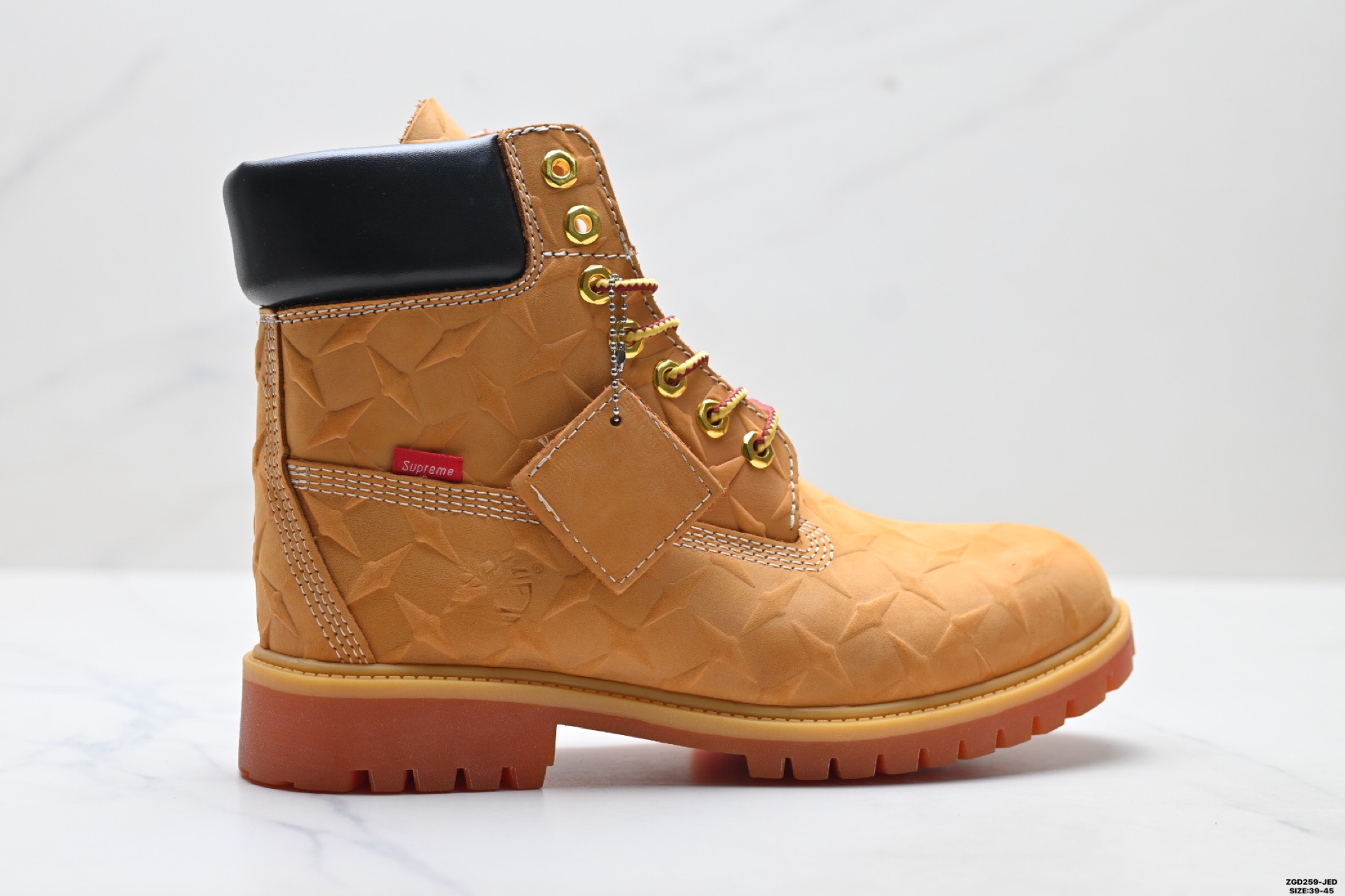 Timberland添柏岚 × LOUIS VUITTON路易威登 牛皮革 6英寸满印老花圆头系带 压纹防水绒面 及踝 马丁靴 Timberland添柏岚 × LOUIS VUITTON路易威登 牛皮革 6英寸满印老花圆头系带 压纹防水绒面 及踝 马丁靴