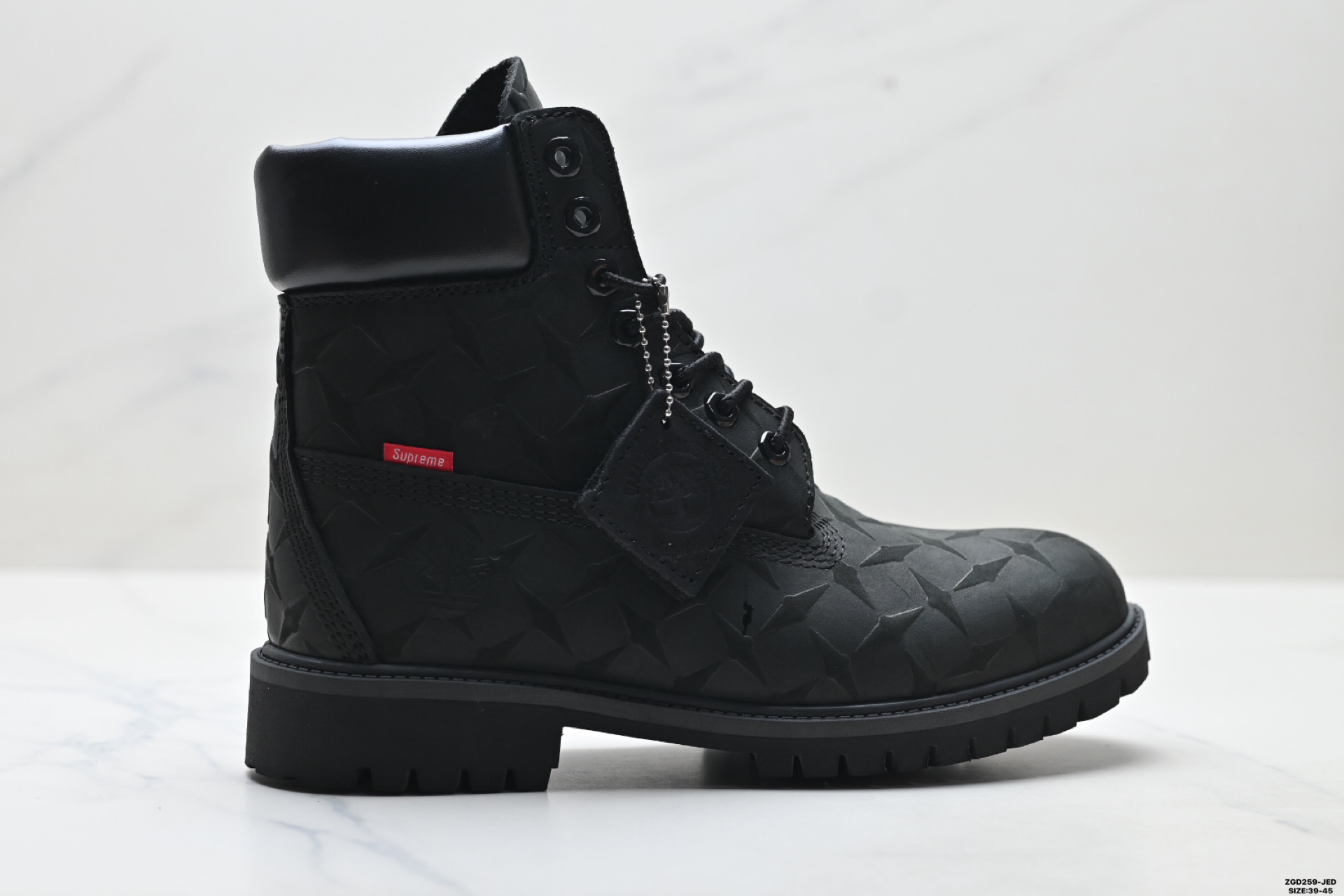 Timberland添柏岚 × LOUIS VUITTON路易威登 牛皮革 6英寸满印老花圆头系带 压纹防水绒面 及踝 马丁靴 Timberland添柏岚 × LOUIS VUITTON路易威登 牛皮革 6英寸满印老花圆头系带 压纹防水绒面 及踝 马丁靴
