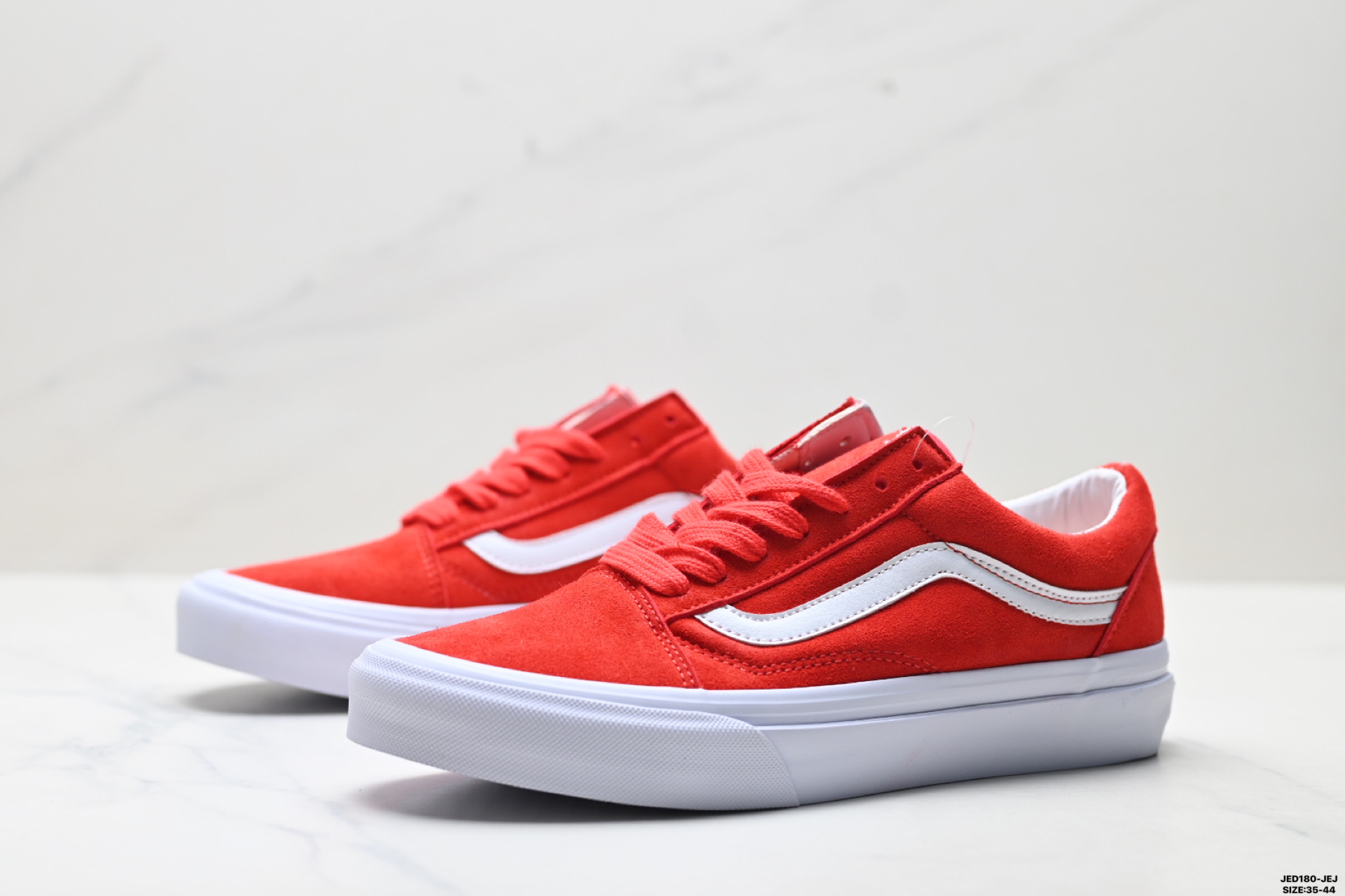 170 Vans Premium Old Skool 经典正红色麂皮拼接低帮男女同款板鞋