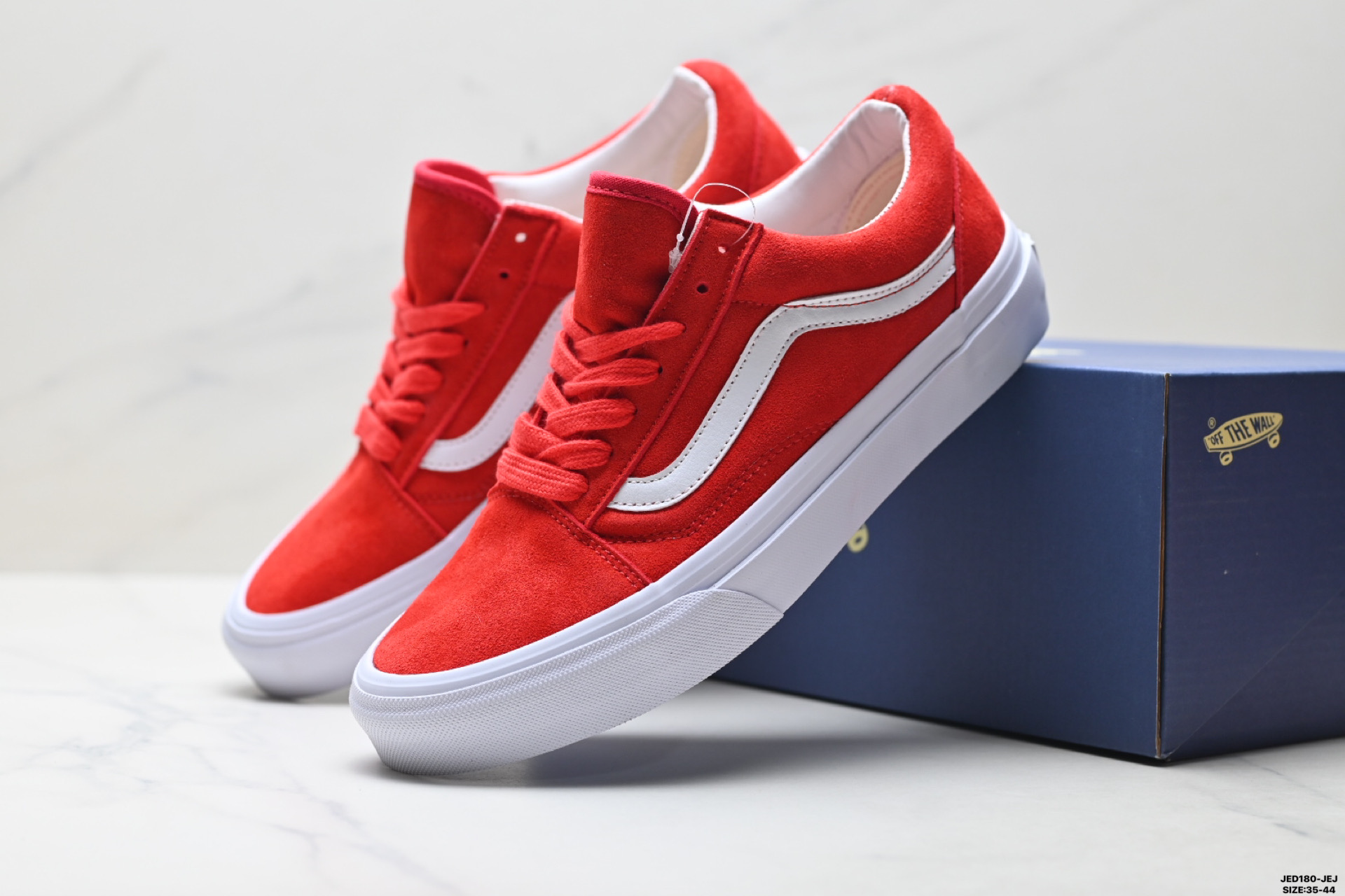 170 Vans Premium Old Skool 经典正红色麂皮拼接低帮男女同款板鞋
