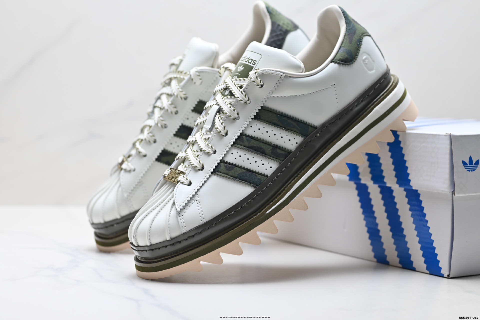 CLx Adidas Super陈冠希联名白绿色锯齿休闲板鞋 KJ1473-Top High Quatity Cheap Sneakers Fashion Clothing Clothes Bags handbags Shoes of all Brand wholesale With The best Quality And Beautiful Price from China Factory Chinese suppliers wholesaler seller CLx Adidas Super陈冠希联名白绿色锯齿休闲板鞋 KJ1473
