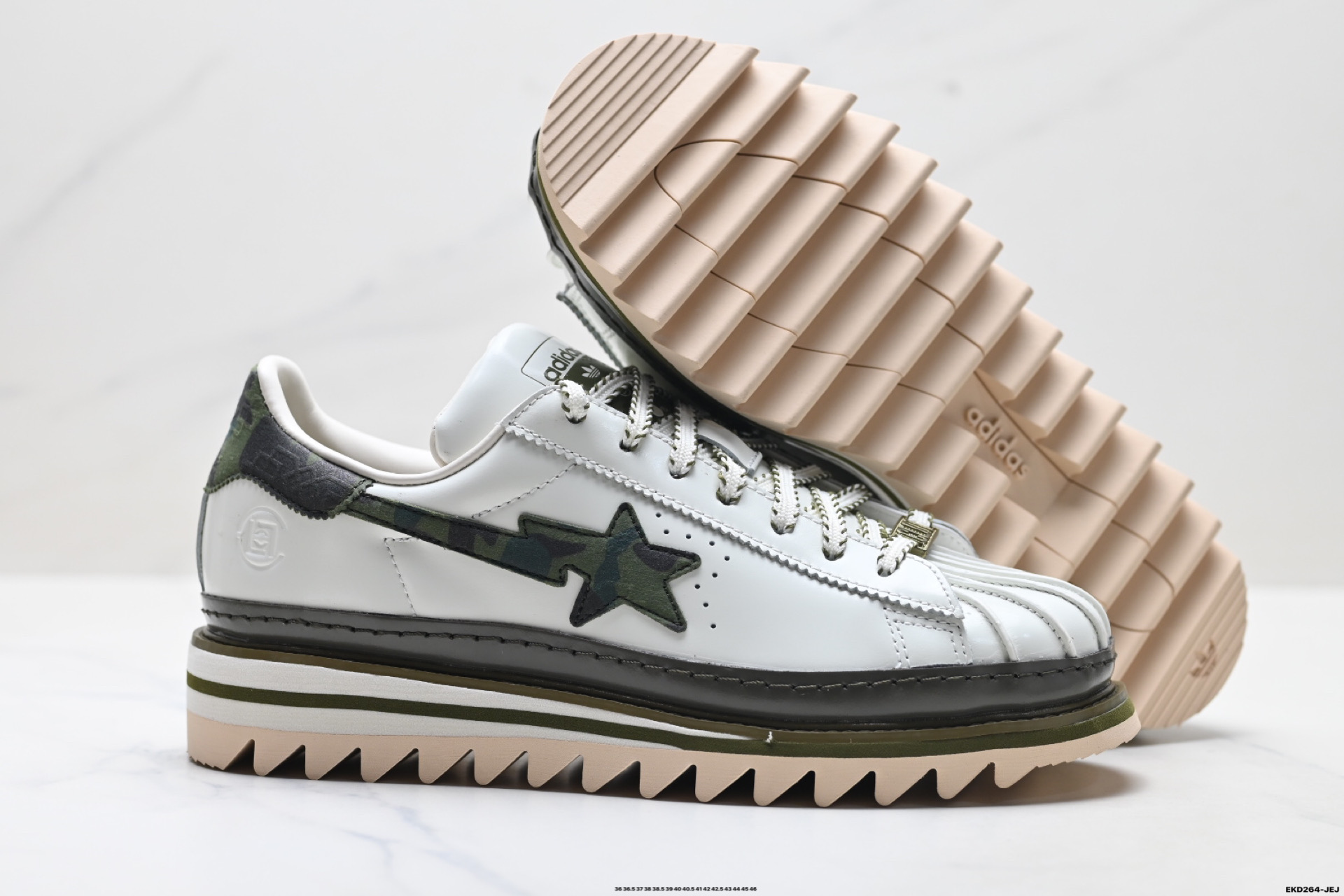 CLx Adidas Super陈冠希联名白绿色锯齿休闲板鞋 KJ1473-Top High Quatity Cheap Sneakers Fashion Clothing Clothes Bags handbags Shoes of all Brand wholesale With The best Quality And Beautiful Price from China Factory Chinese suppliers wholesaler seller CLx Adidas Super陈冠希联名白绿色锯齿休闲板鞋 KJ1473