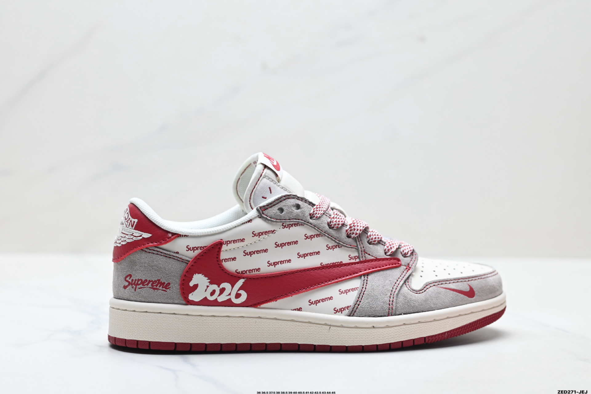 280 Nike Air Jordan 1 x Travis Scott AJ1倒勾 乔一倒钩 ‘DIY’定制 耐克 低帮文化篮球鞋 JP2076-119