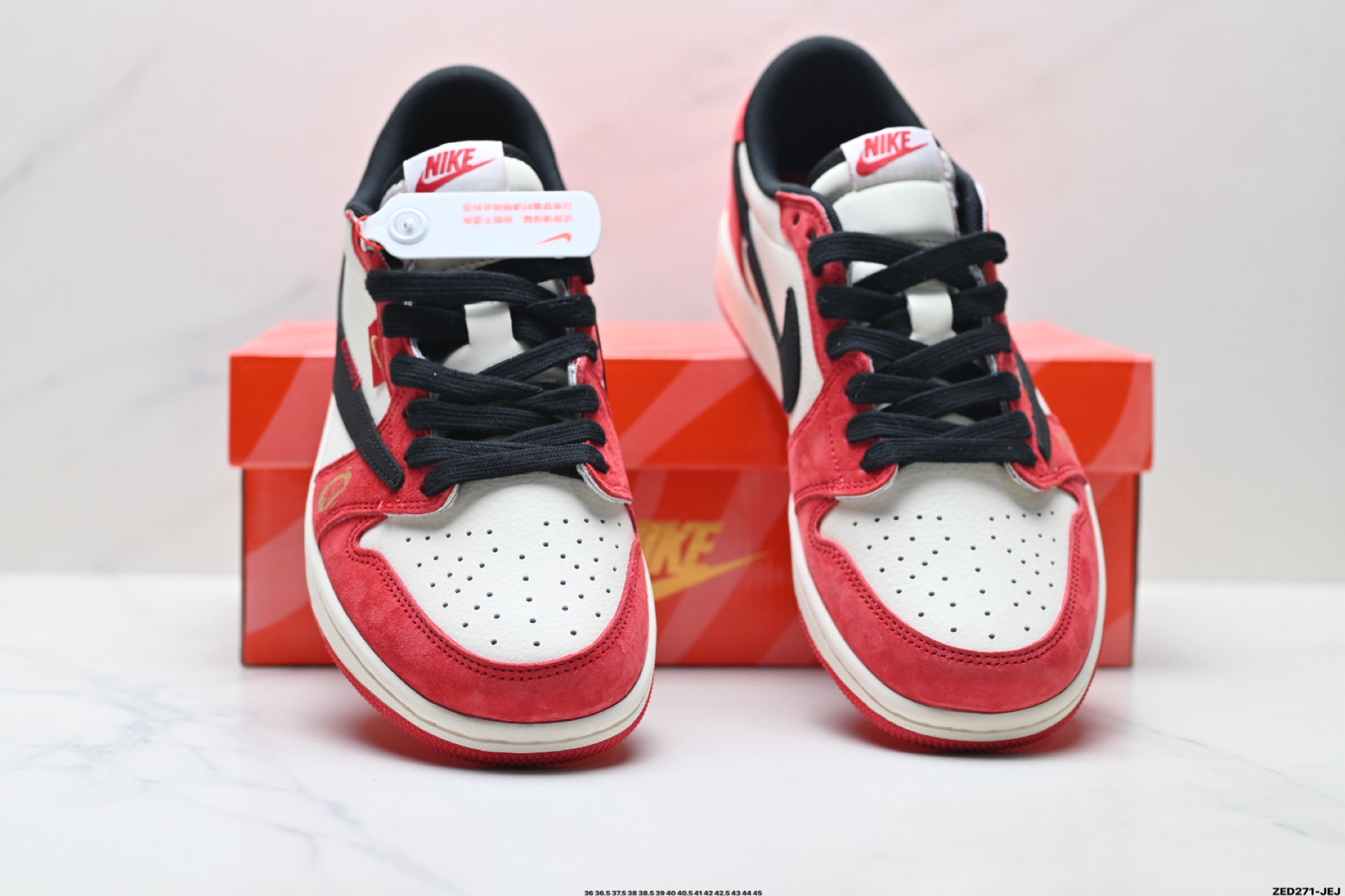 280 Nike Air Jordan 1 x Travis Scott AJ1倒勾 乔一倒钩 ‘DIY’定制 耐克 低帮文化篮球鞋 QW5288-142