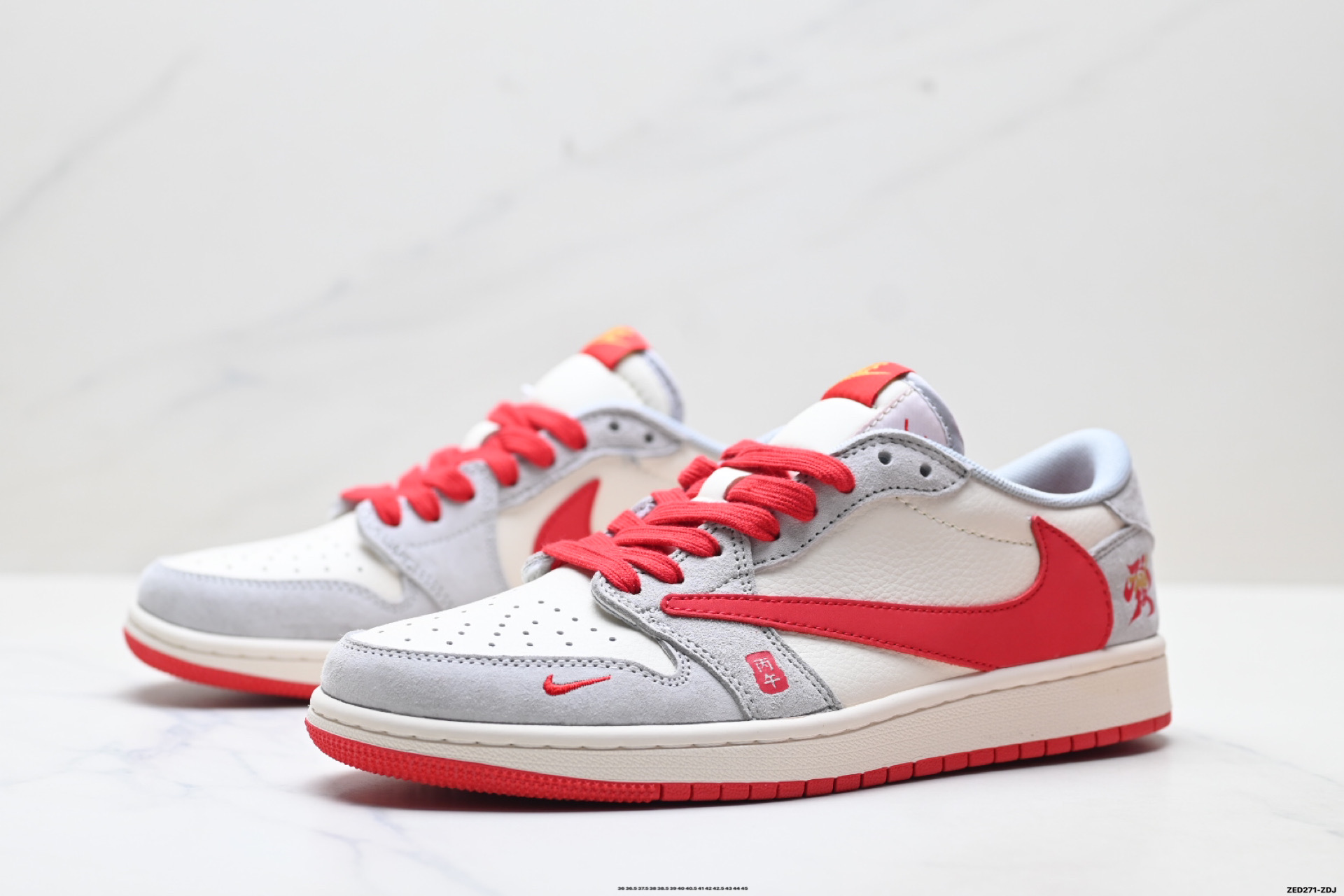 Nike Air Jordan 1 x Travis Scott AJ1倒勾 乔一倒钩 ‘DIY’定制 耐克 低帮文化篮球鞋 QW5288-141