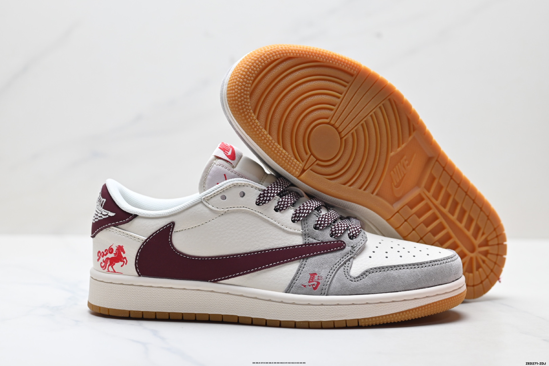 Nike Air Jordan 1 x Travis Scott AJ1倒勾 乔一倒钩 ‘DIY’定制 耐克 低帮文化篮球鞋 MY9969-802