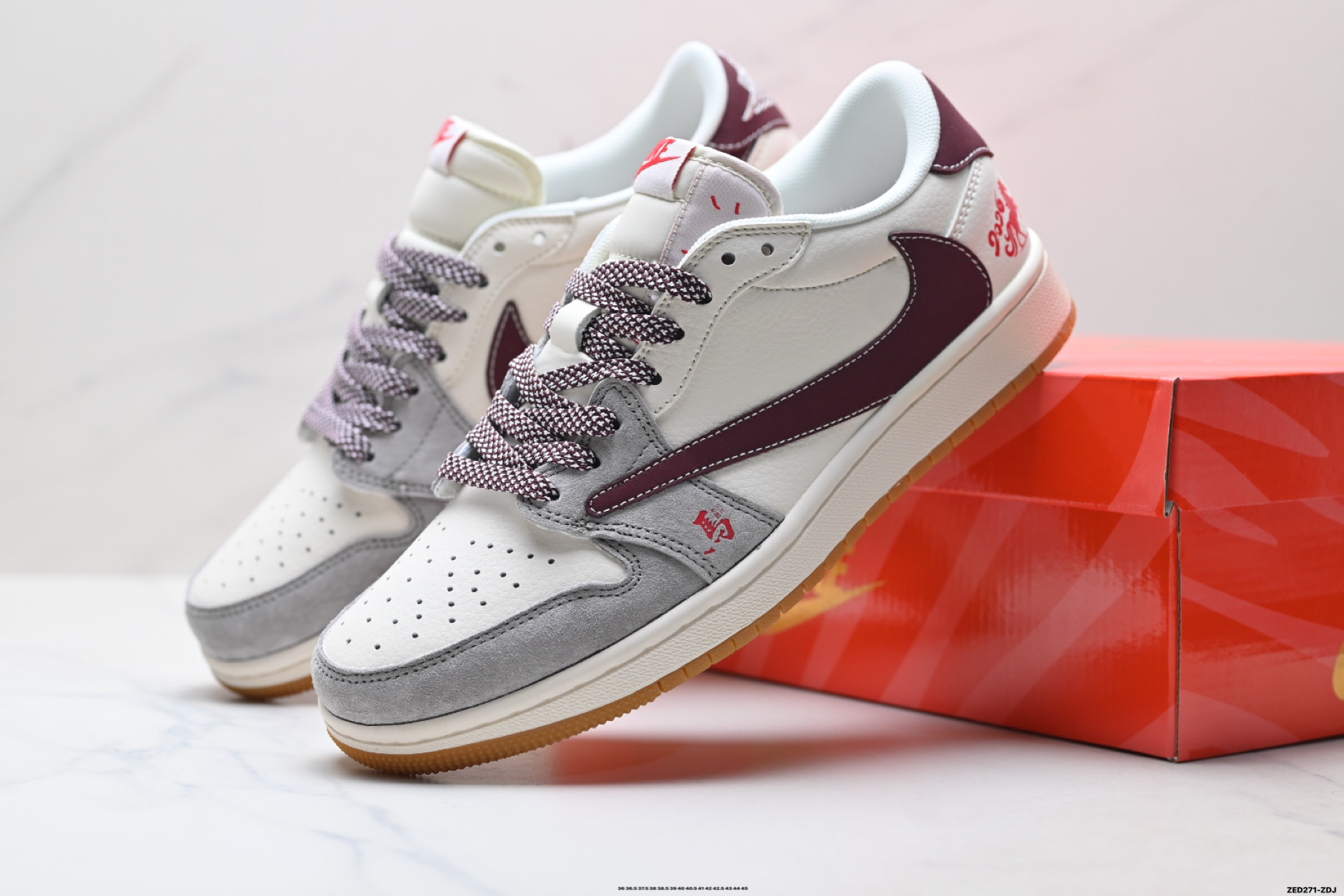 Nike Air Jordan 1 x Travis Scott AJ1倒勾 乔一倒钩 ‘DIY’定制 耐克 低帮文化篮球鞋 MY9969-802