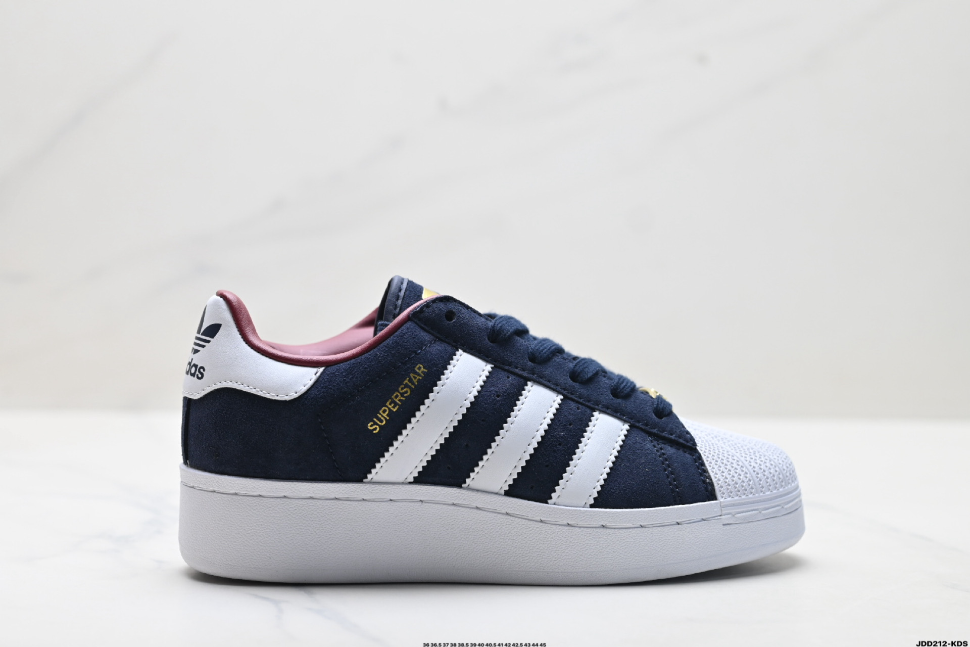 蓝白红IE4267 公司级🧱Adidas Originals Superstar XLG 阿迪达斯 贝壳头系列低帮厚底松糕经典百搭休闲运动板鞋 ID:JDD212-KDS