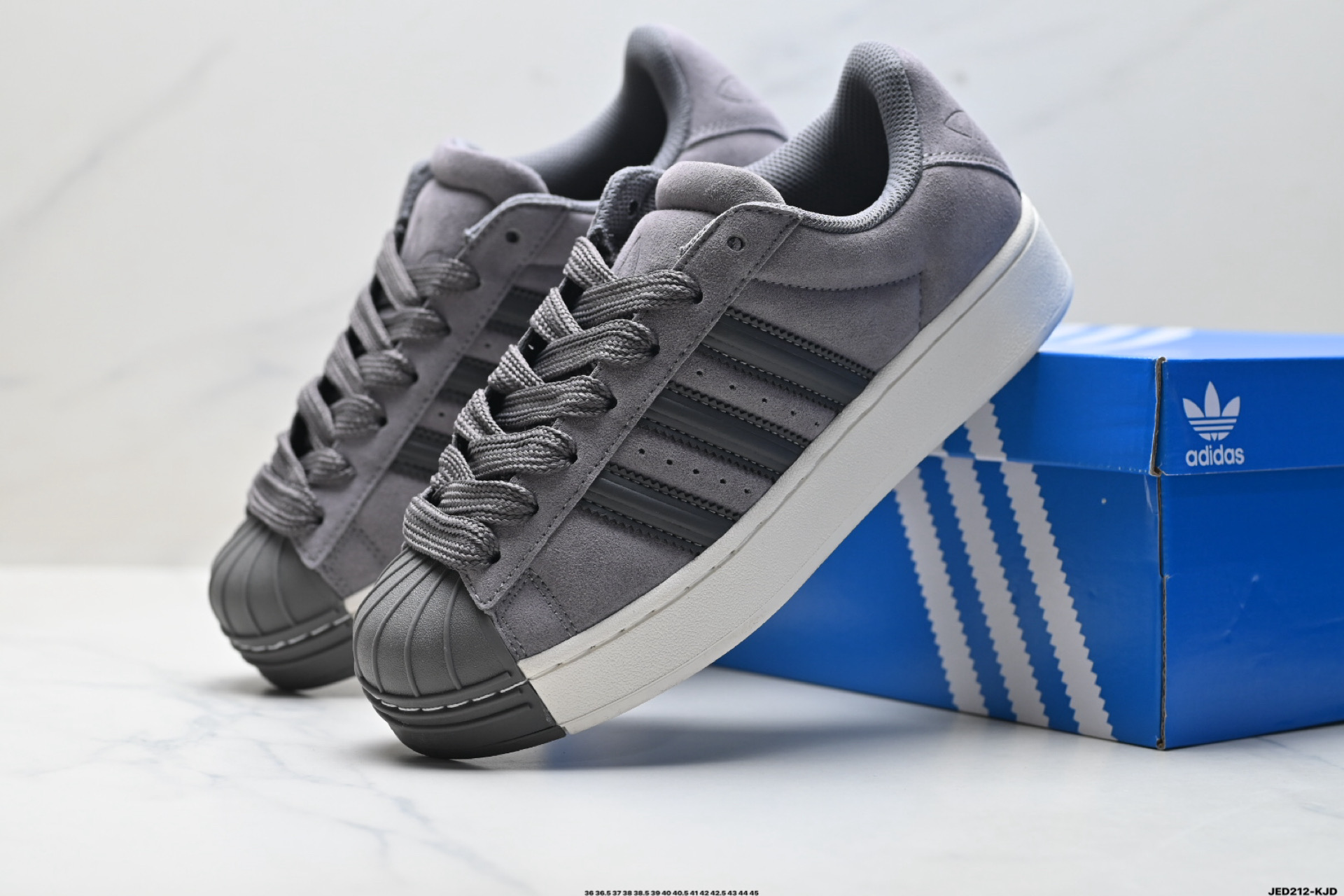 170 Adidas Originals Superstar XLG 阿迪达斯 贝壳头系列低帮厚底松糕经典百搭休闲运动板鞋 KI3563