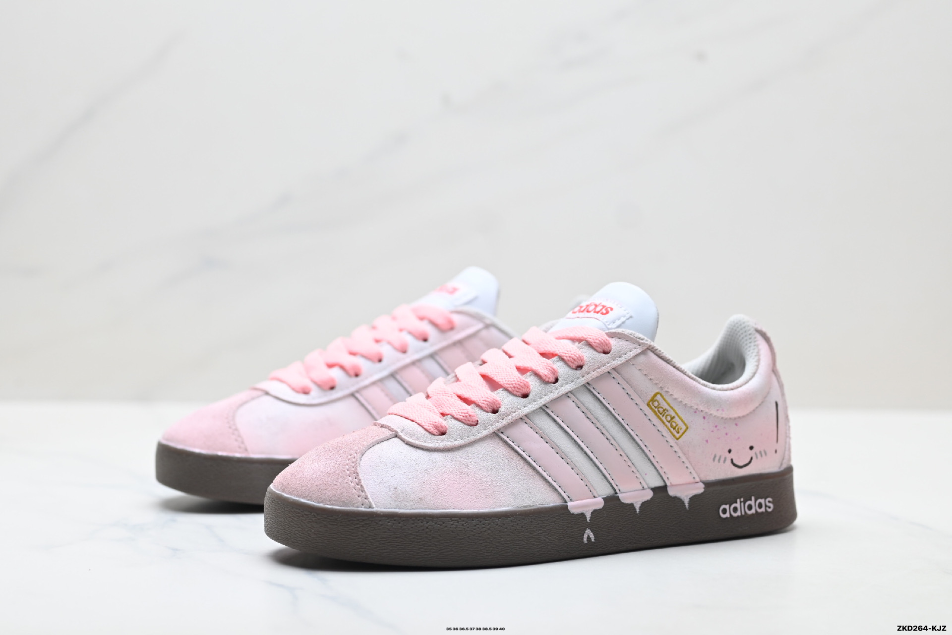 290 Adidas Vl Court Classic ‘DIY’定制 阿迪达斯 运动休闲 低帮德训T头鞋 HQ1802