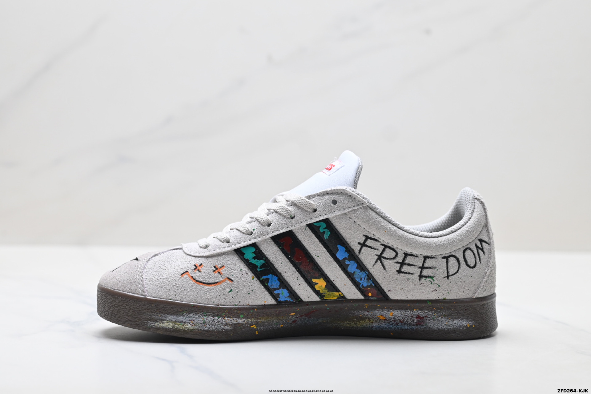 310 Adidas Vl Court Classic ‘DIY’定制 阿迪达斯 运动休闲 低帮德训T头鞋 HQ1802