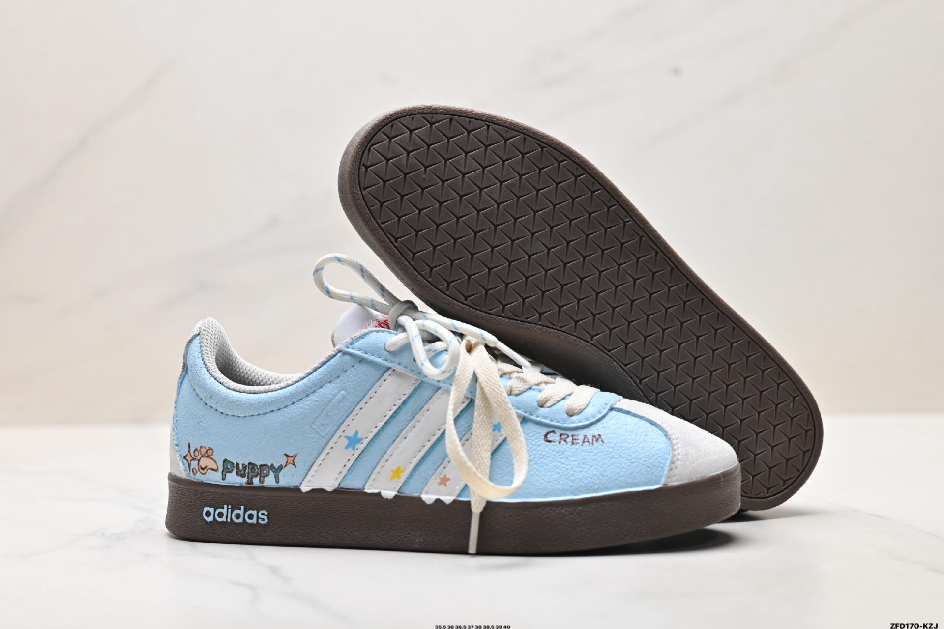 310 Adidas Vl Court Classic ‘DIY’定制 阿迪达斯 运动休闲 低帮德训T头鞋 HQ1802