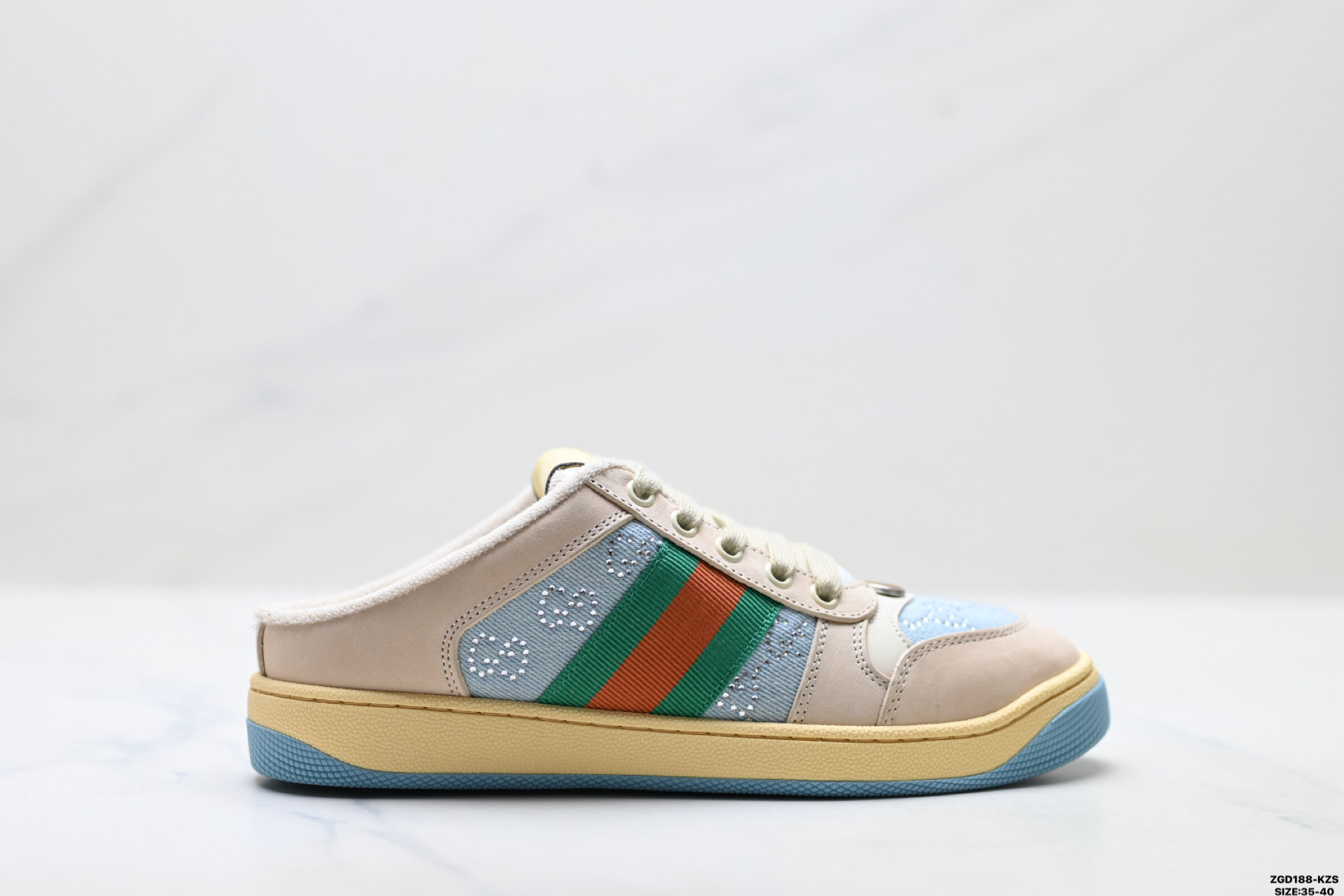 纯原Gucci古驰 Screener Mule 珠光GG图案 平底露跟 穆勒 半拖 包头拖鞋-Top High Quatity Cheap Sneakers Fashion Clothing Clothes Bags handbags Shoes of all Brand wholesale With The best Quality And Beautiful Price from China Factory Chinese suppliers wholesaler seller 纯原Gucci古驰 Screener Mule 珠光GG图案 平底露跟 穆勒 半拖 包头拖鞋