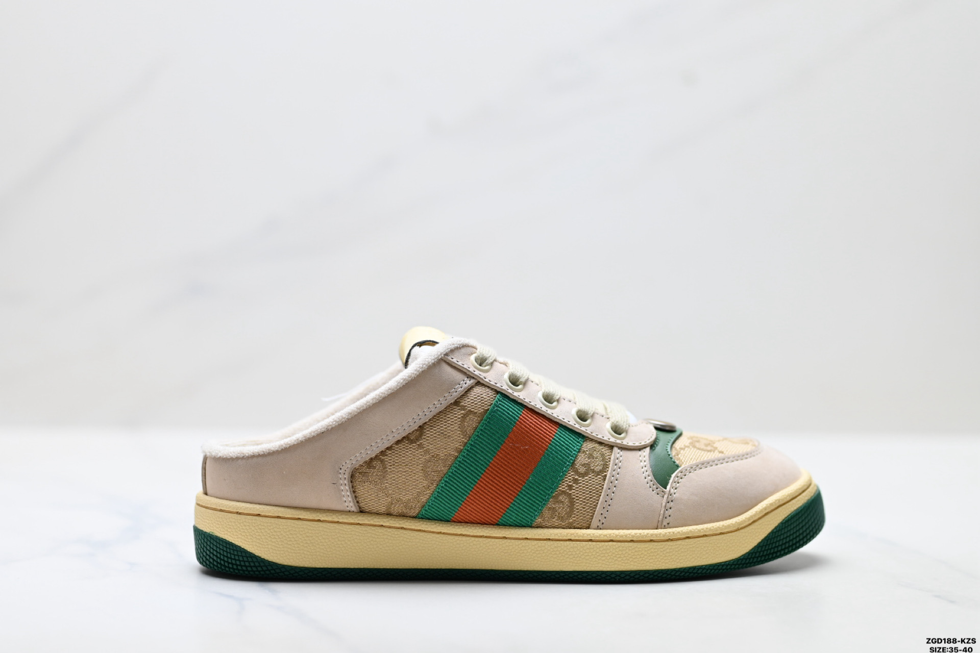 纯原Gucci古驰 Screener Mule 珠光GG图案 平底露跟 穆勒 半拖 包头拖鞋-Top High Quatity Cheap Sneakers Fashion Clothing Clothes Bags handbags Shoes of all Brand wholesale With The best Quality And Beautiful Price from China Factory Chinese suppliers wholesaler seller 纯原Gucci古驰 Screener Mule 珠光GG图案 平底露跟 穆勒 半拖 包头拖鞋