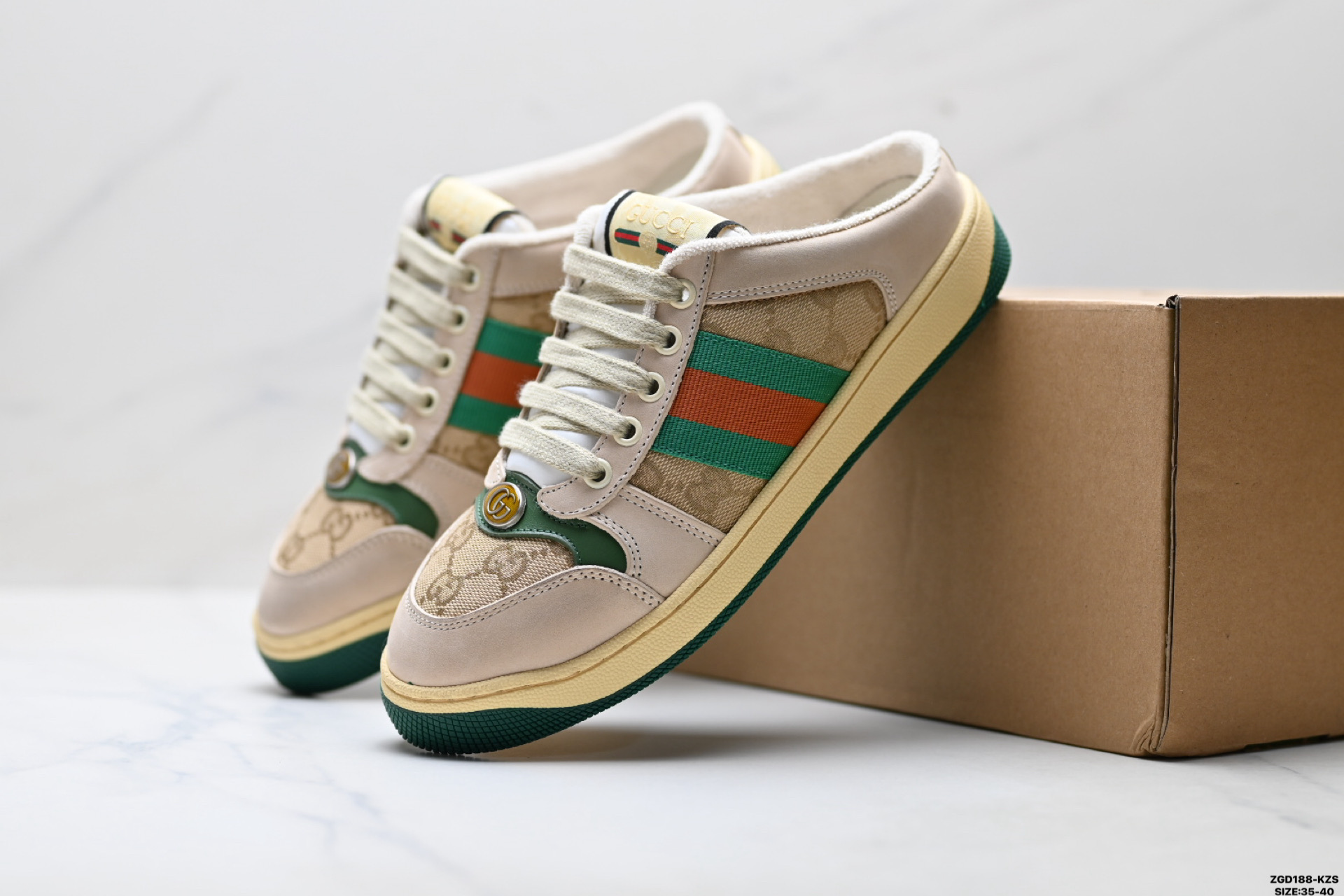 纯原Gucci古驰 Screener Mule 珠光GG图案 平底露跟 穆勒 半拖 包头拖鞋-Top High Quatity Cheap Sneakers Fashion Clothing Clothes Bags handbags Shoes of all Brand wholesale With The best Quality And Beautiful Price from China Factory Chinese suppliers wholesaler seller 纯原Gucci古驰 Screener Mule 珠光GG图案 平底露跟 穆勒 半拖 包头拖鞋