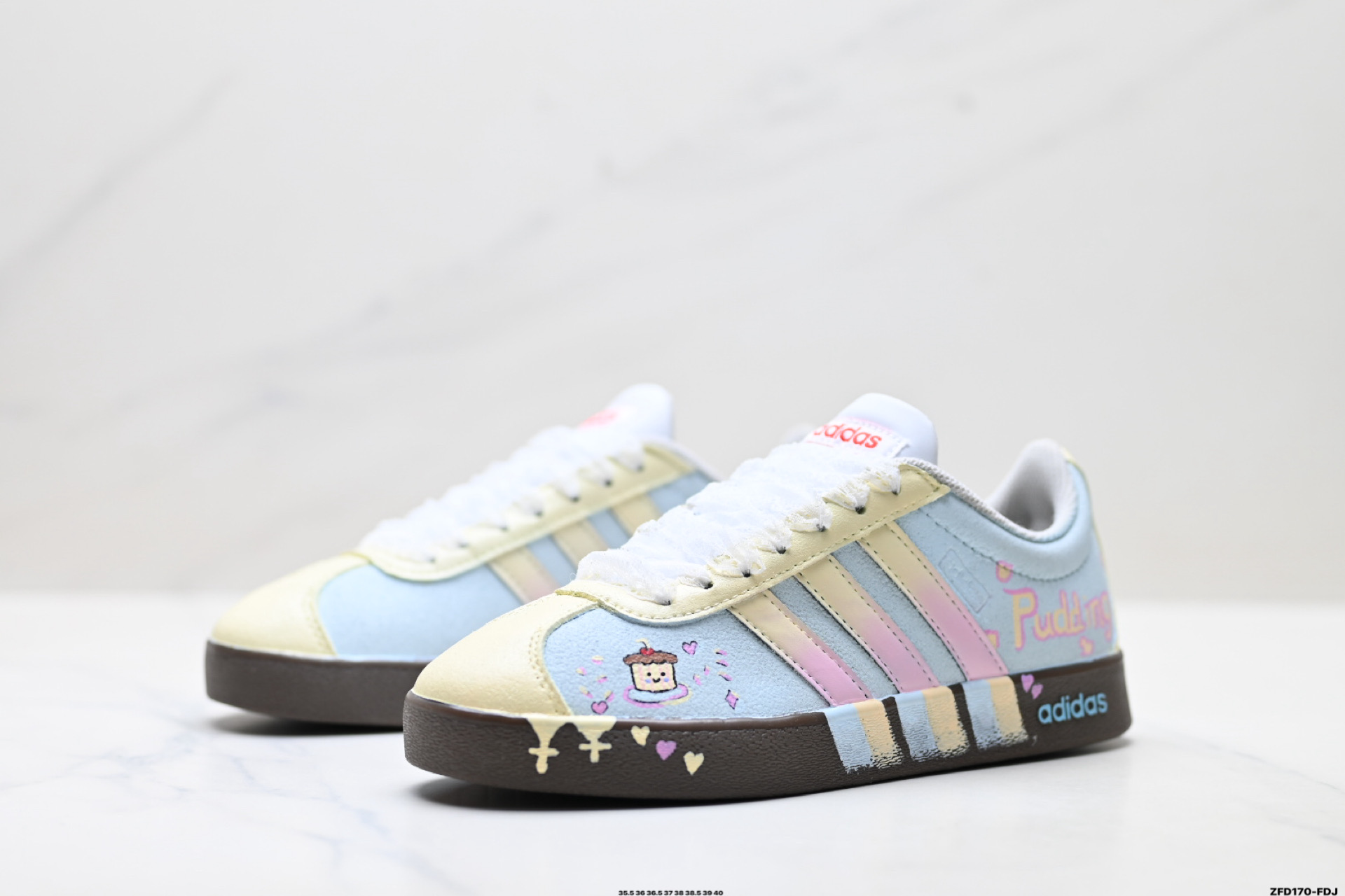 Adidas Vl Court Classic ‘DIY’定制 阿迪达斯 运动休闲 低帮德训T头鞋 HQ1802