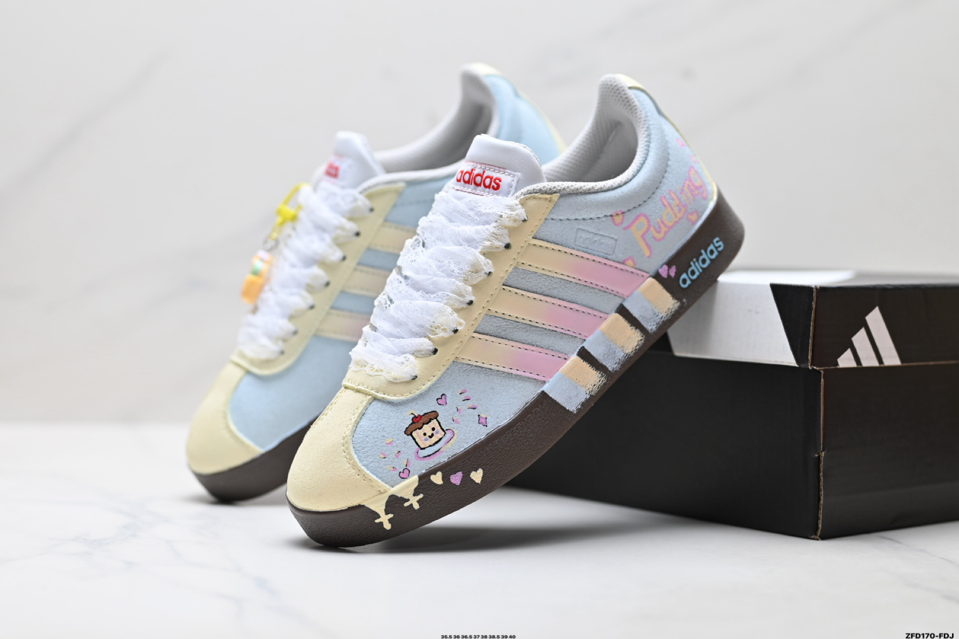 Adidas Vl Court Classic ‘DIY’定制 阿迪达斯 运动休闲 低帮德训T头鞋 HQ1802