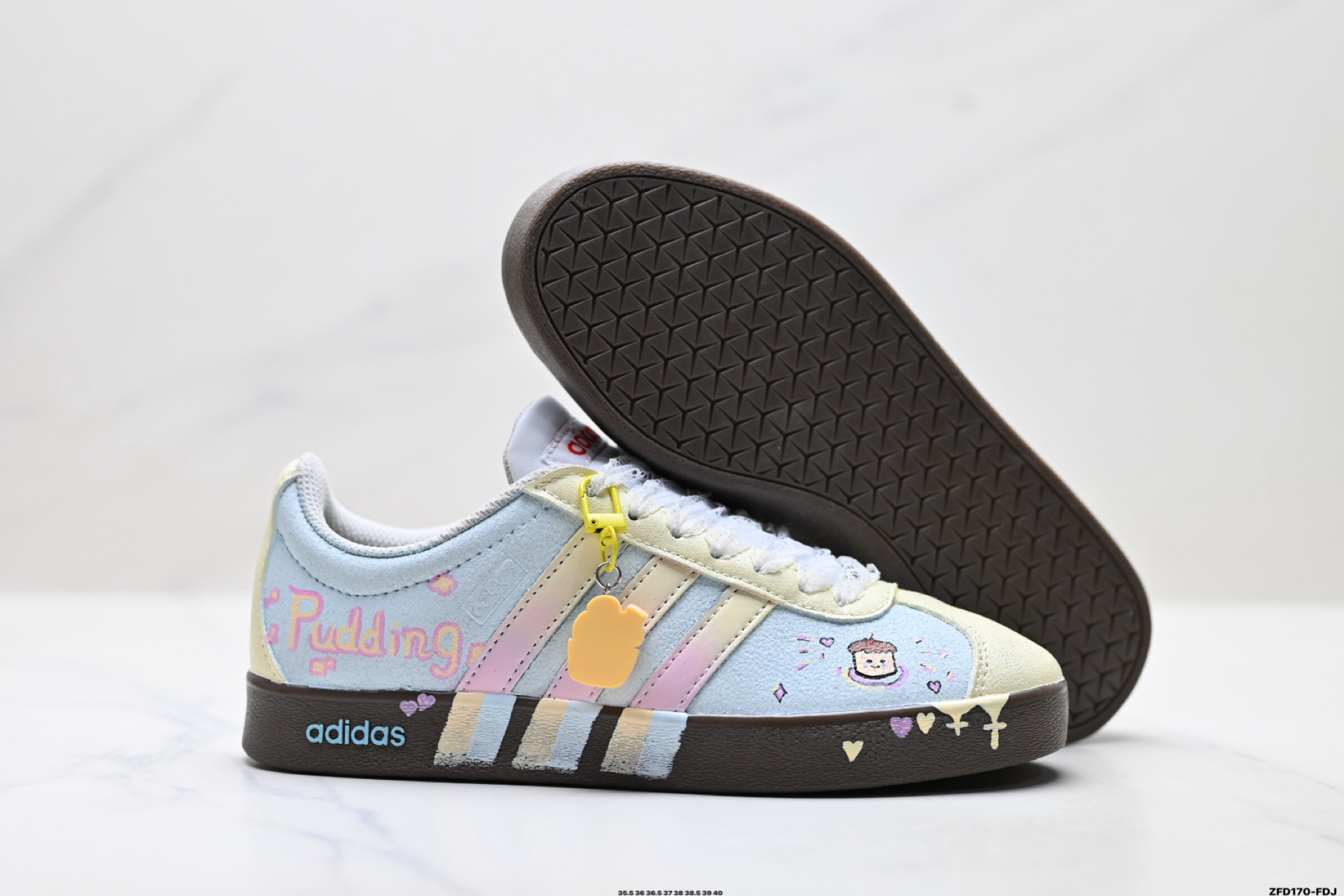Adidas Vl Court Classic ‘DIY’定制 阿迪达斯 运动休闲 低帮德训T头鞋 HQ1802