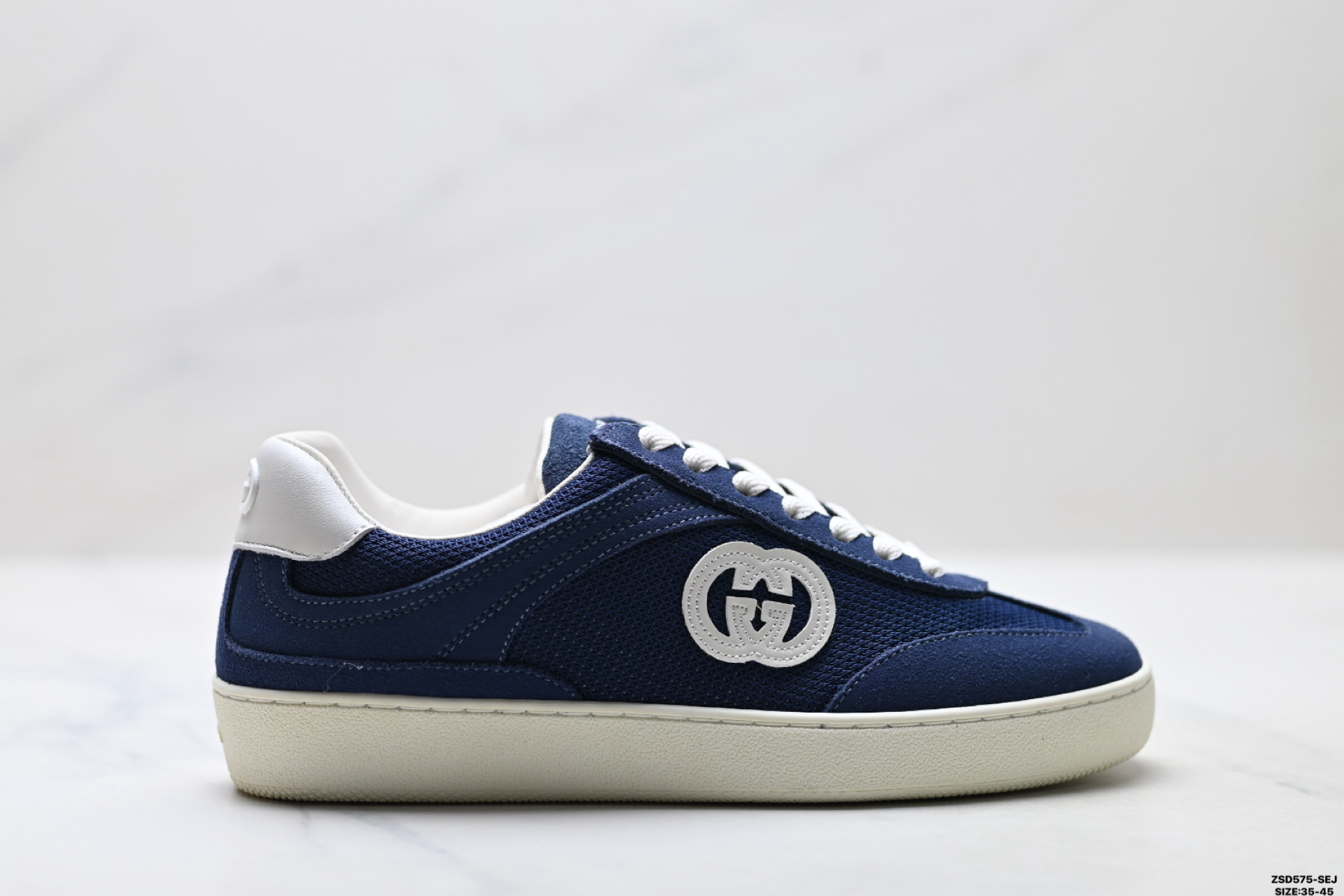 【04886】Gucci G75 Suede Low-Top Sneakers