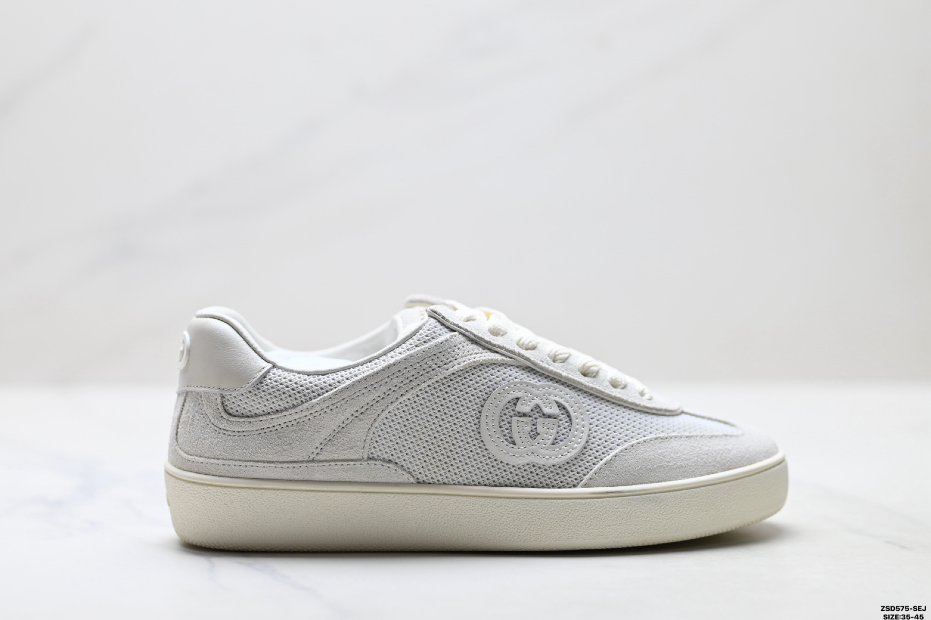 【04875】Gucci G75 Suede Low-Top Sneakers