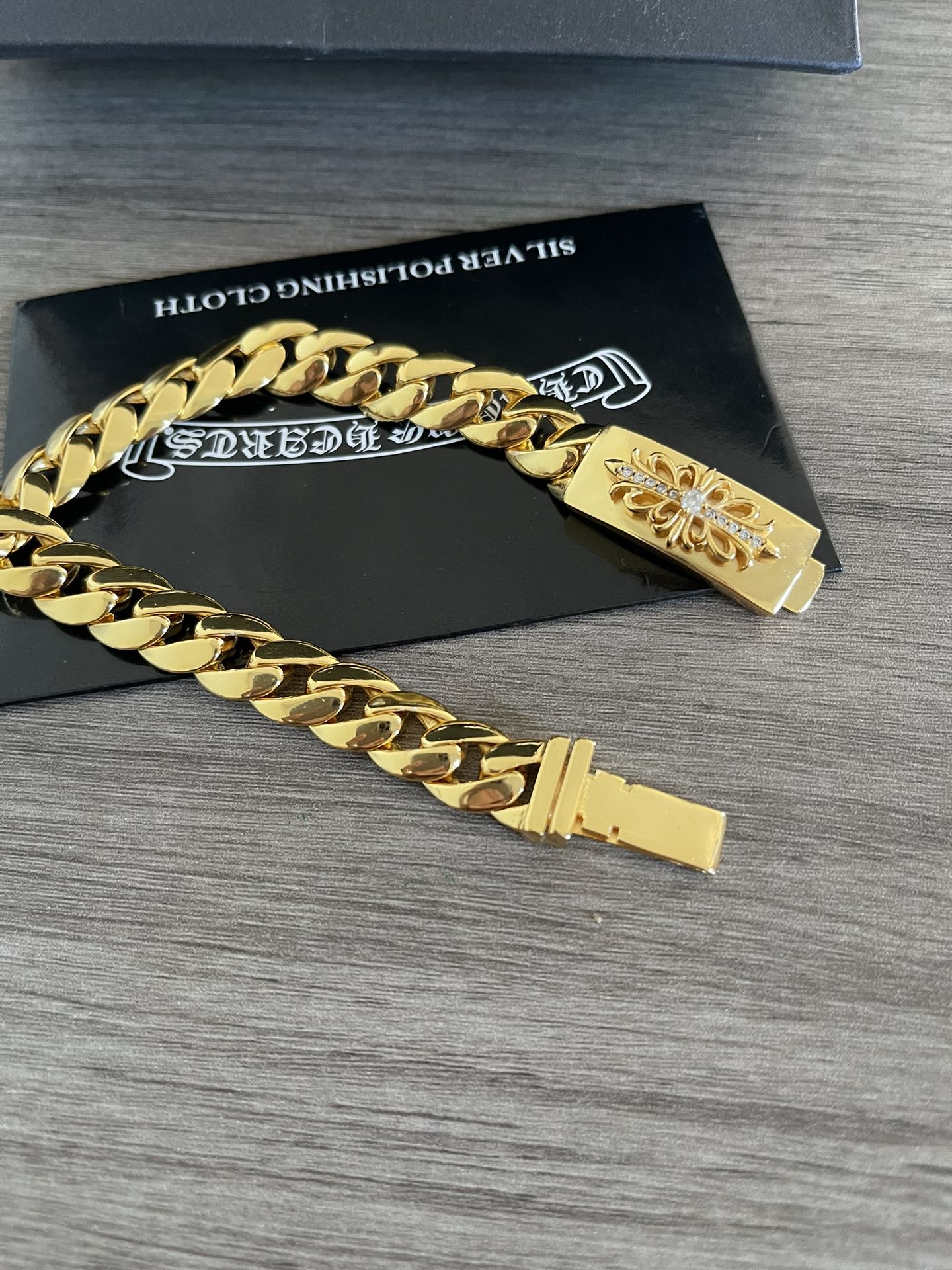 NO:108409,Crosin cross diamond 24K gold bracelet size 18/20/22 cm, jewelry quality, chrome hearts, bracelet19860909克罗心十字花钻24K金手链 尺寸18/20/22厘米,饰品精品,chrome hearts,bracelet,Jewelry