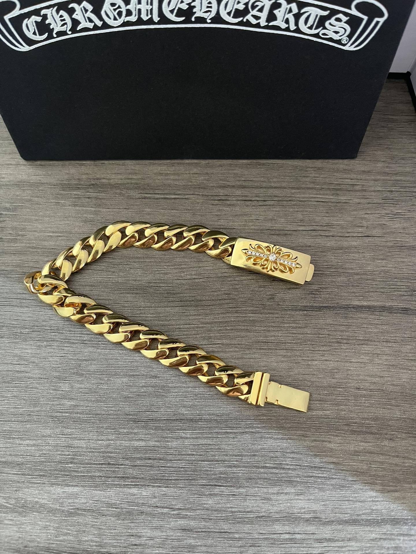 Chrome Hearts 十字花钻24K金手链