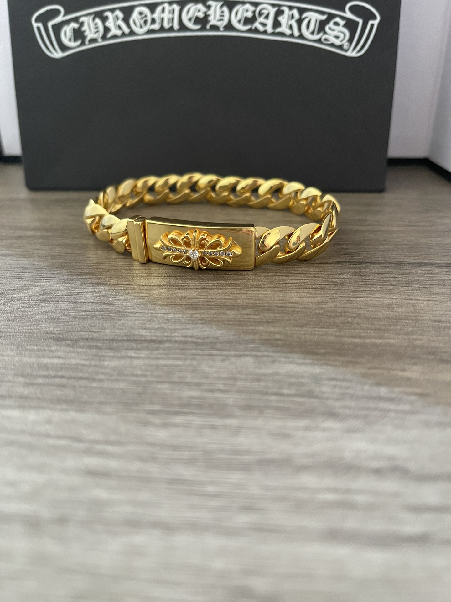 Chrome Hearts 十字花钻24K金手链