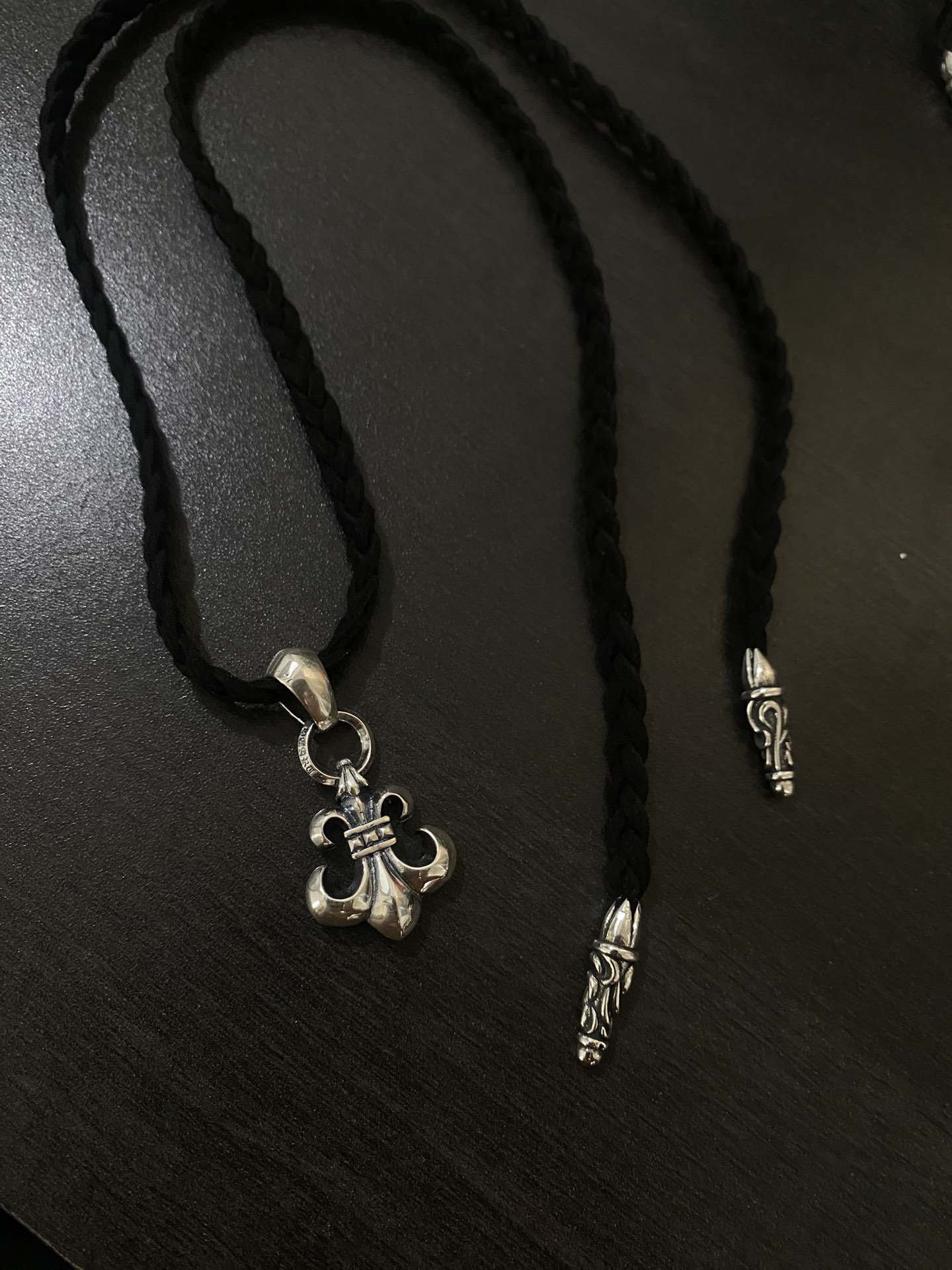 Chrome Hearts Fleur-de-Lis, Cross, and Flame Braided Leather Cord - Comprehensive 3