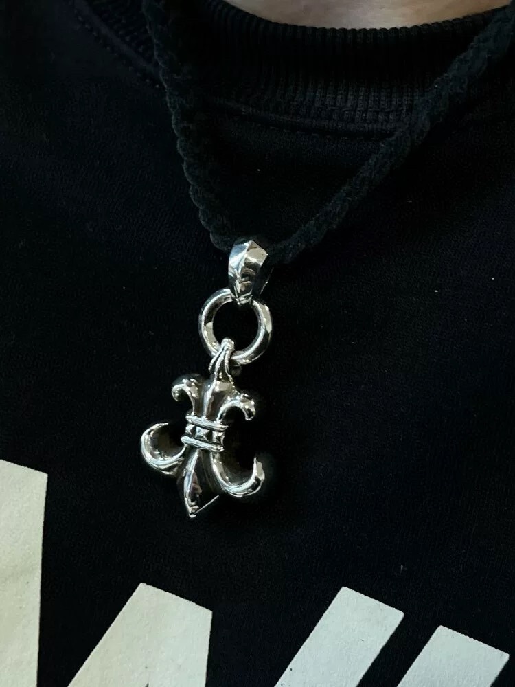 Chrome Hearts Fleur-de-Lis, Cross, and Flame Braided Leather Cord - Comprehensive 8
