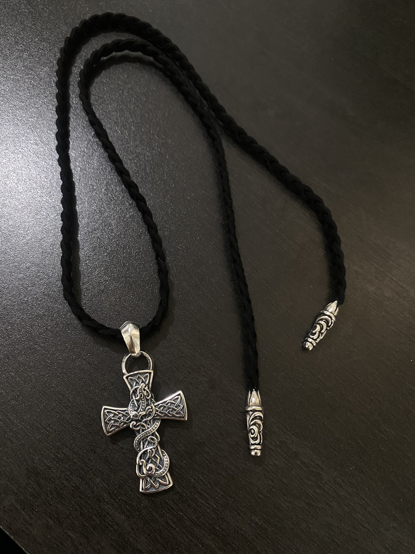 Chrome Hearts Fleur-de-Lis, Cross, and Flame Braided Leather Cord - Comprehensive 4