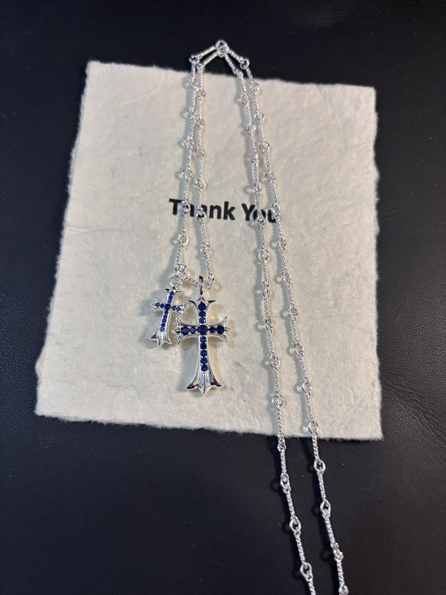 💰100 克罗心𝐂𝐡𝐫𝐨𝐦𝐞 𝐡𝐞𝐚𝐫𝐭𝐬  双十字架项链

这款超多网红 明星同款 