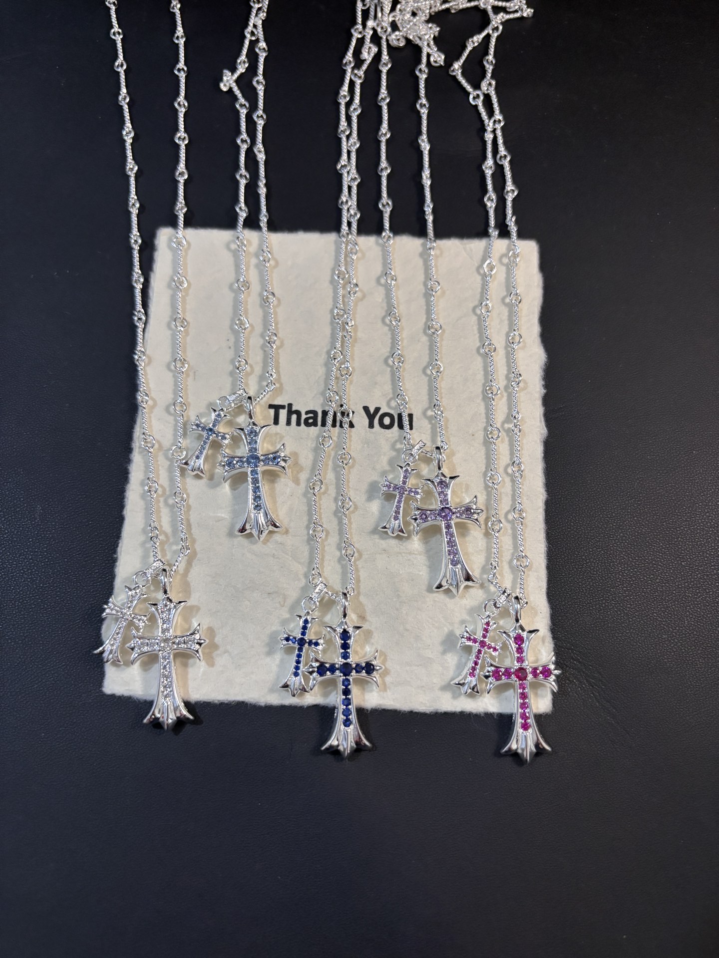 💰100 克罗心𝐂𝐡𝐫𝐨𝐦𝐞 𝐡𝐞𝐚𝐫𝐭𝐬  双十字架项链

这款超多网红 明星同款 