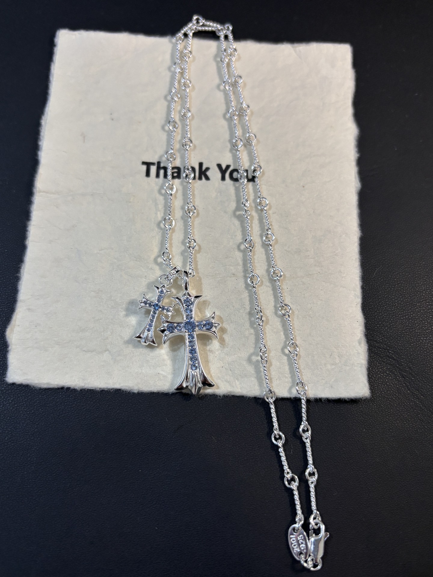 💰100 克罗心𝐂𝐡𝐫𝐨𝐦𝐞 𝐡𝐞𝐚𝐫𝐭𝐬  双十字架项链

这款超多网红 明星同款 