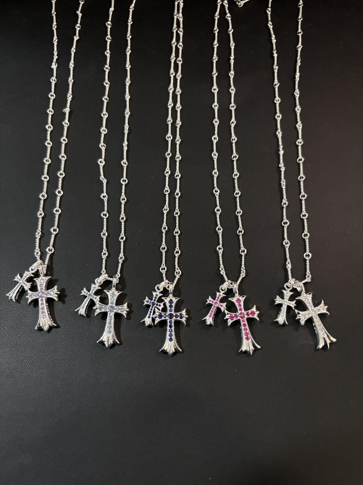 NO:113047,Croxin Double Cross Necklace This is a very popular internet celebrity, with the same style as the stars, fine jewelry, chrome hearts, necklace19860909克罗心  双十字架项链 这款超多网红 明星同款,饰品精品,chrome hearts,necklace,Jewelry