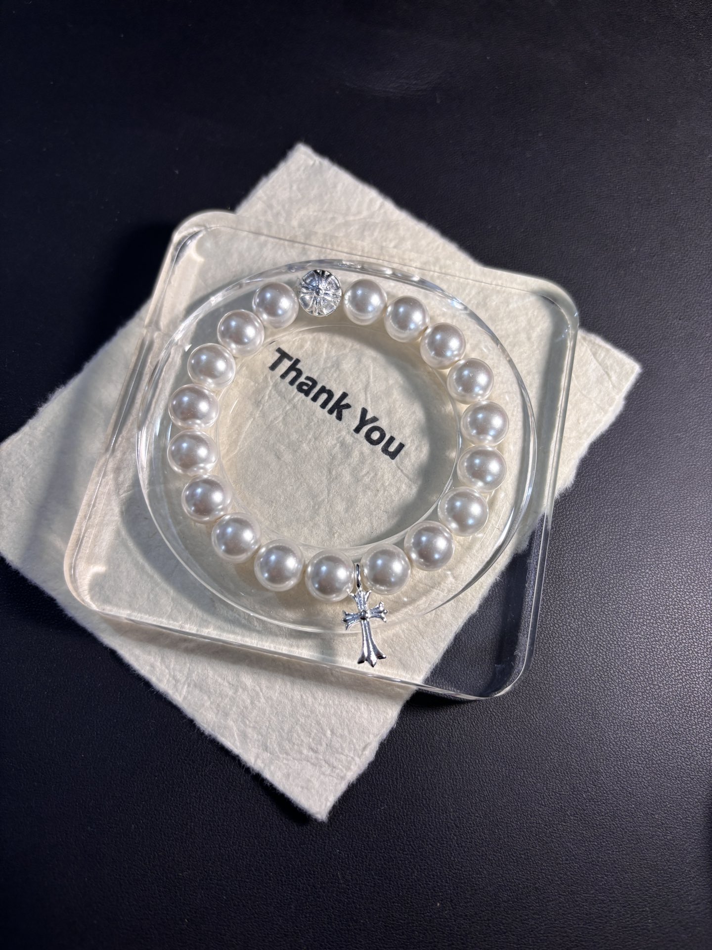 💰135 檀健次明星网红同款M家联名克罗心十字架珍珠手链手串