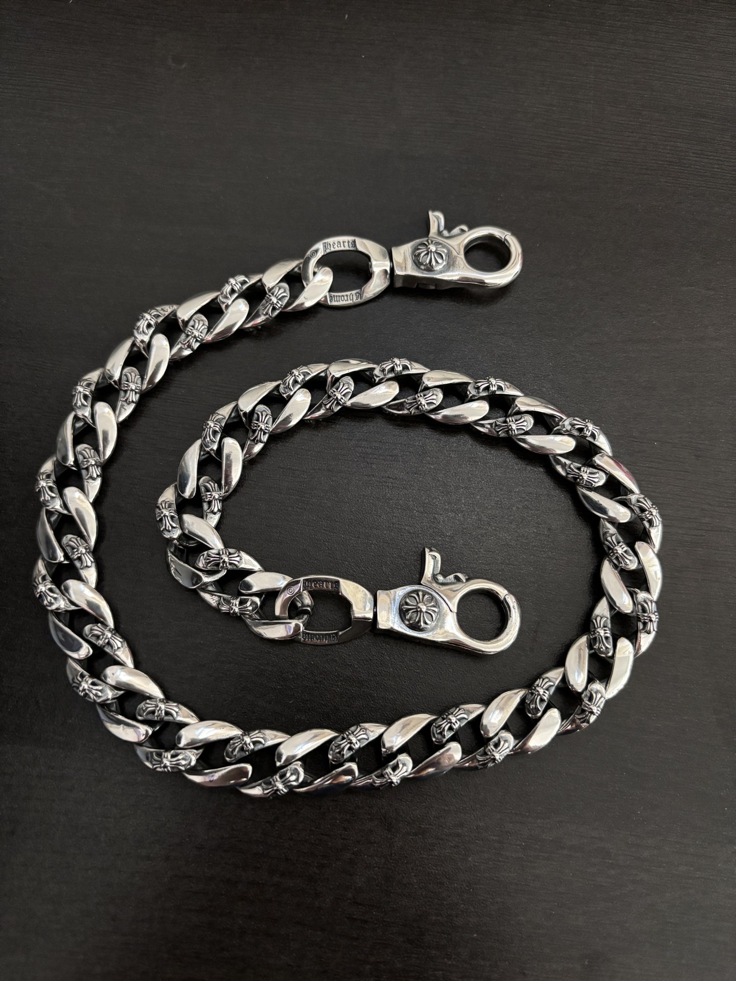 NO:113852,CH trendy brand Croxin retro old lobster buckle cross flower pants chain bag chain, jewelry boutique, chrome hearts19860909CH潮牌克罗心复古做旧龙虾扣十字间花裤链包包链,饰品精品,chrome hearts,Jewelry