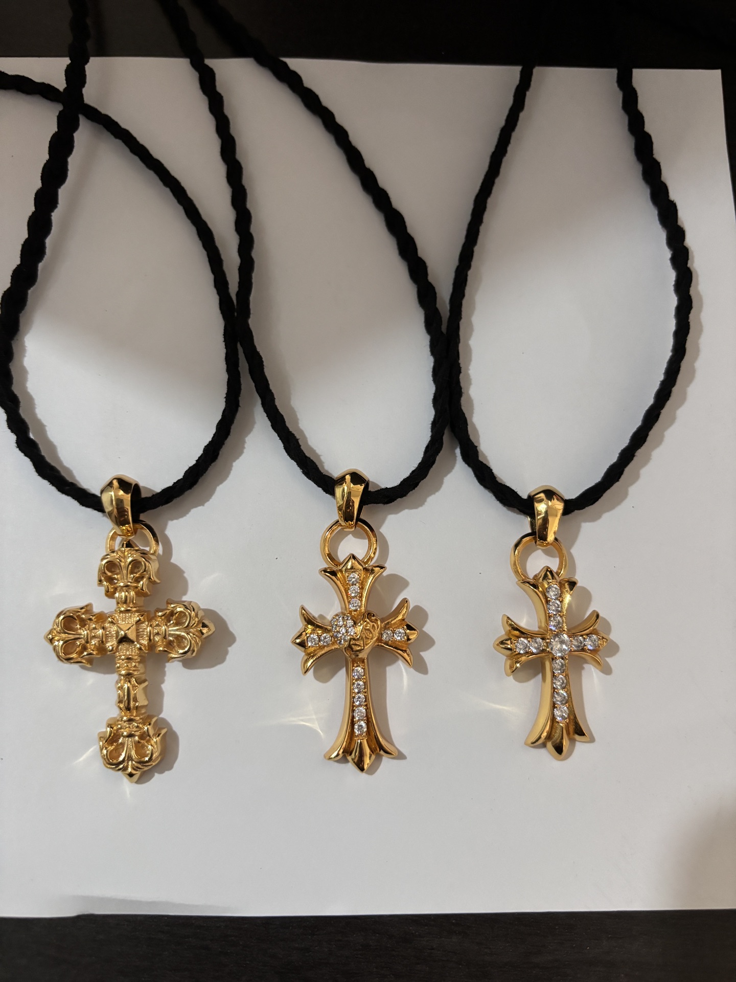 NO:378471,Croe golden leather rope necklace, jewelry boutique, chrome hearts, necklace19860909克罗金色皮绳项链,饰品精品,chrome hearts,necklace,Jewelry