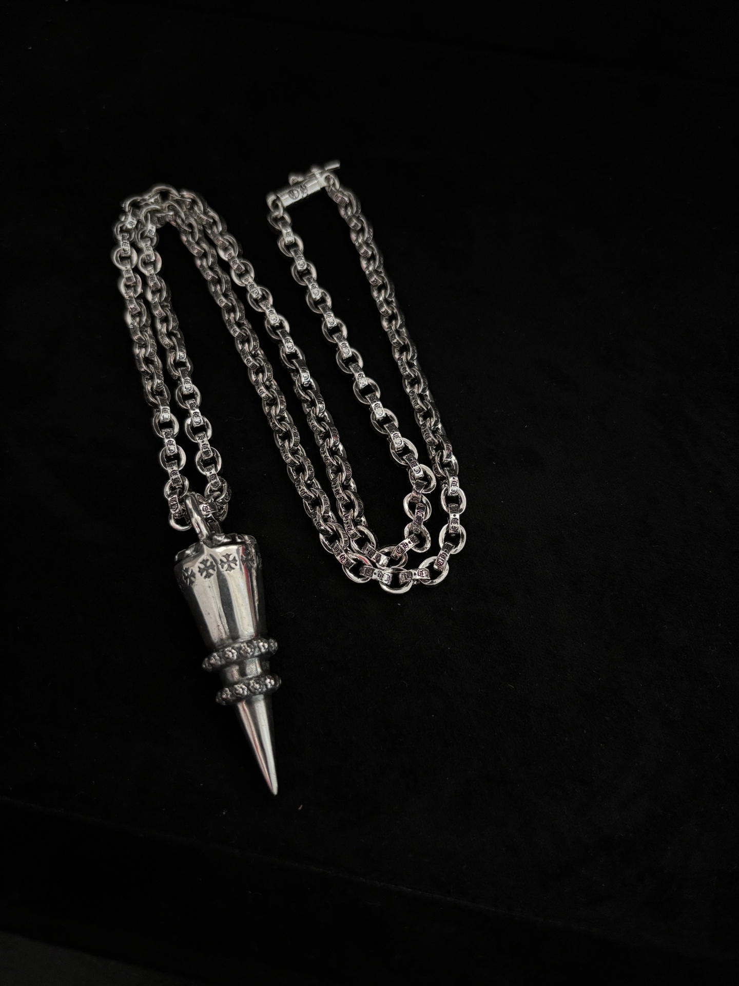 NO:378468,Crowe large bullet letter necklace, jewelry boutique, chrome hearts, necklace19860909克罗大号子弹头字母项链,饰品精品,chrome hearts,necklace,Jewelry