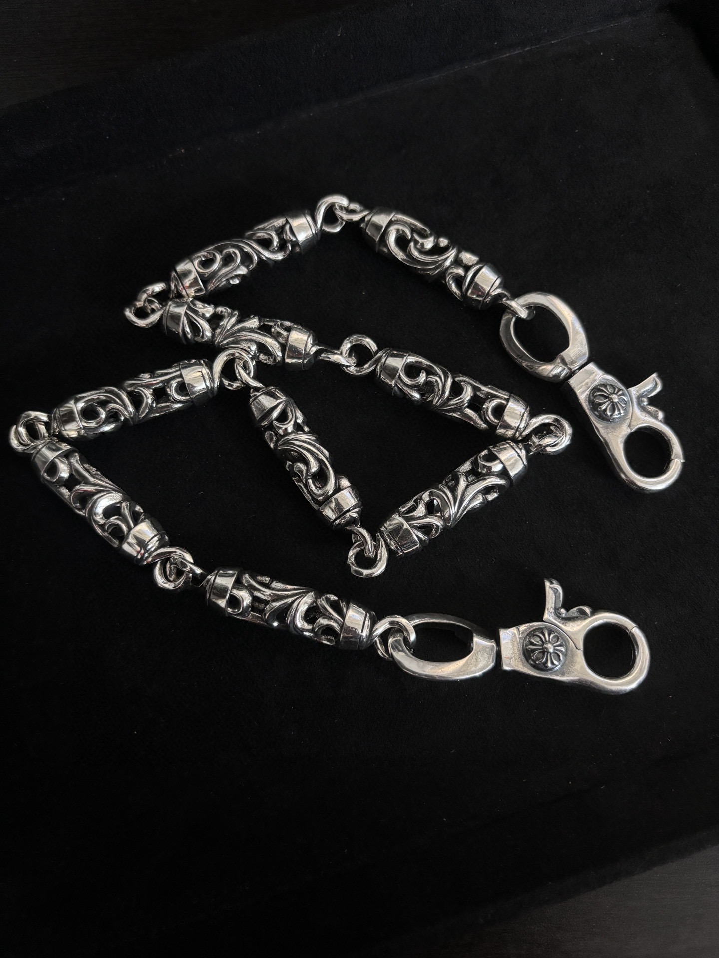 NO:381585,Crovious double button pants chain bag chain, jewelry quality, chrome hearts19860909克罗藤蔓双扣裤链包包链,饰品精品,chrome hearts,Jewelry