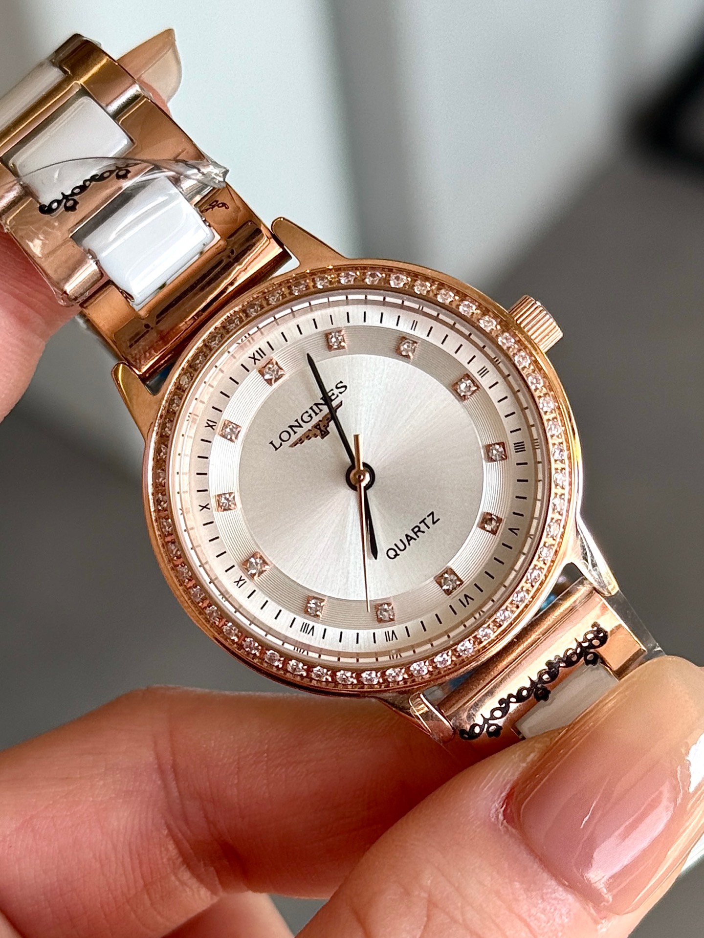 Longines Unknown quartz dress watch silver case and bezel, silver dial, silver strap 28mm Women's Quartz