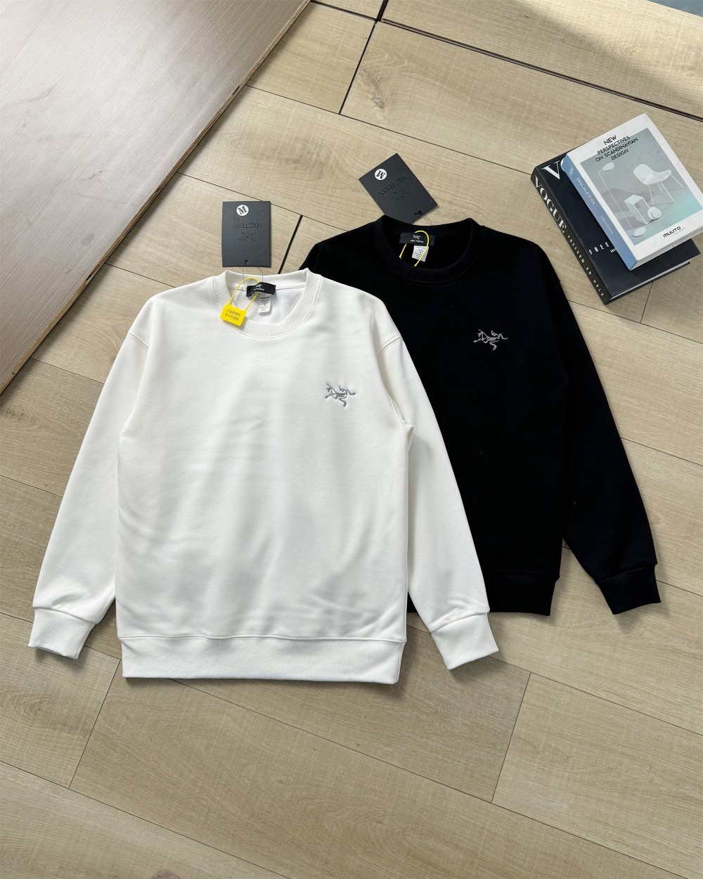 Arcteryx Store
 Clothing Sweatshirts Black White Embroidery Unisex Cotton Fall/Winter Collection 1955 Casual