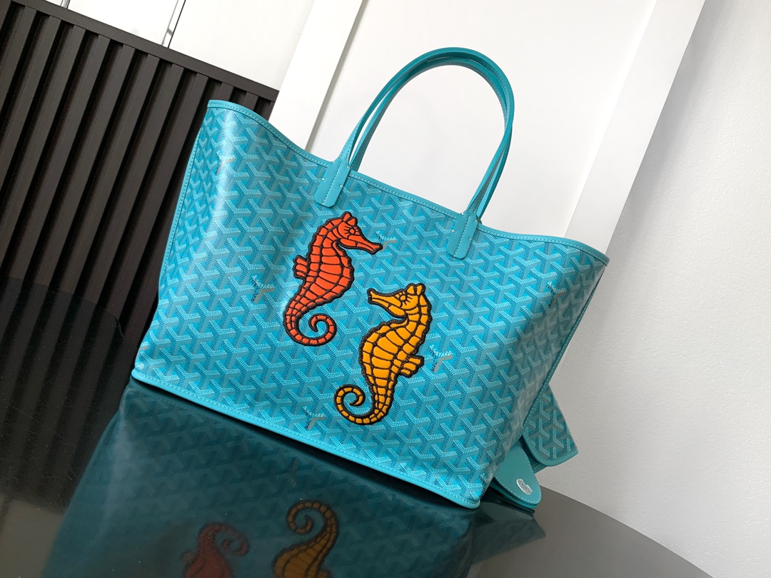 Goyard Bags Handbags Blue Embroidery Canvas