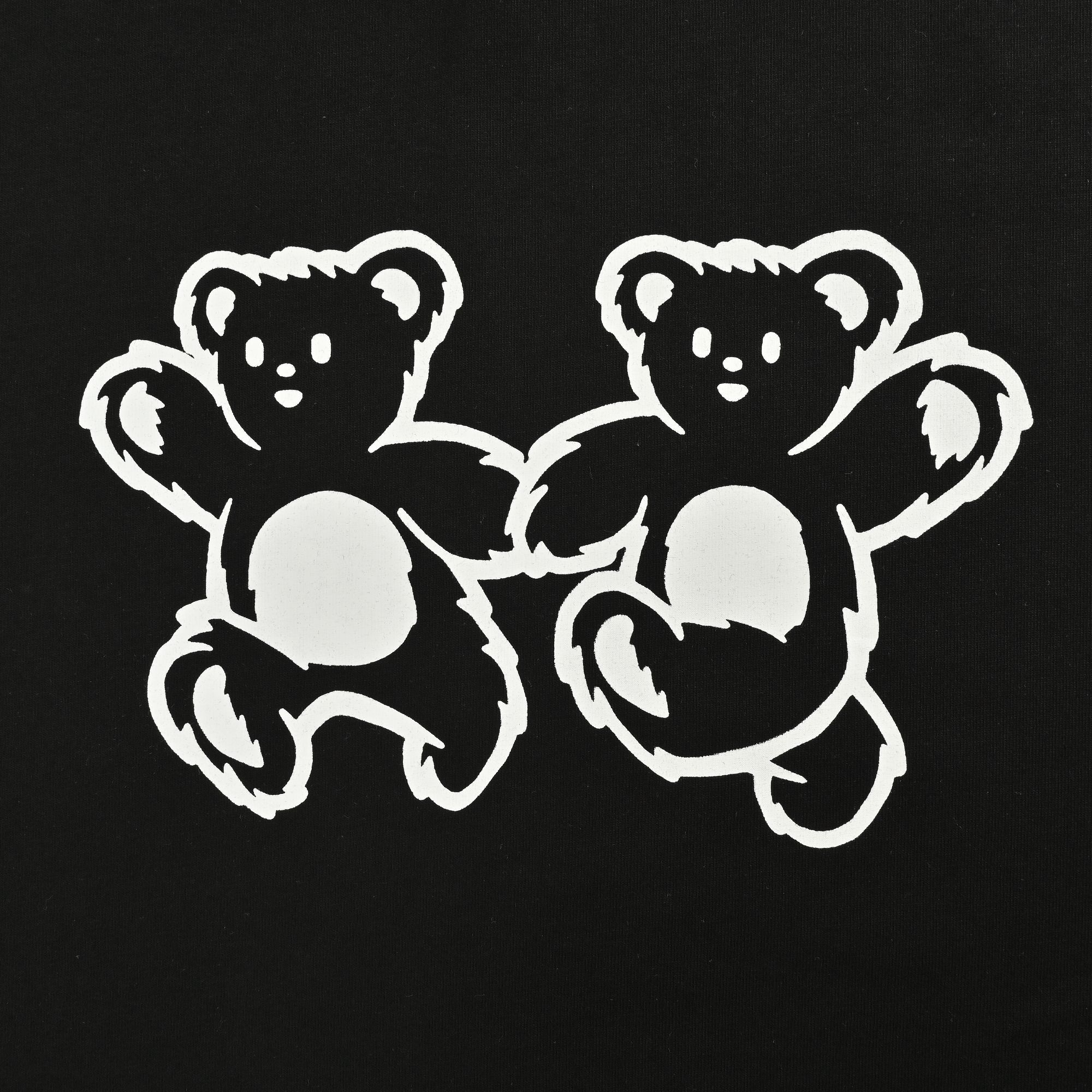 We11 done 黄景瑜明星同款双面牵手小熊印花短袖T恤 黑色 灰色-Chinese UA Cheap High Quatity Brand Clothes Bags handbags Sneakers wholesale wholesaler seller from China Factory suppliers Fashion Clothing Shoes best Quality Beautiful Price We11 done 黄景瑜明星同款双面牵手小熊印花短袖T恤 黑色 灰色