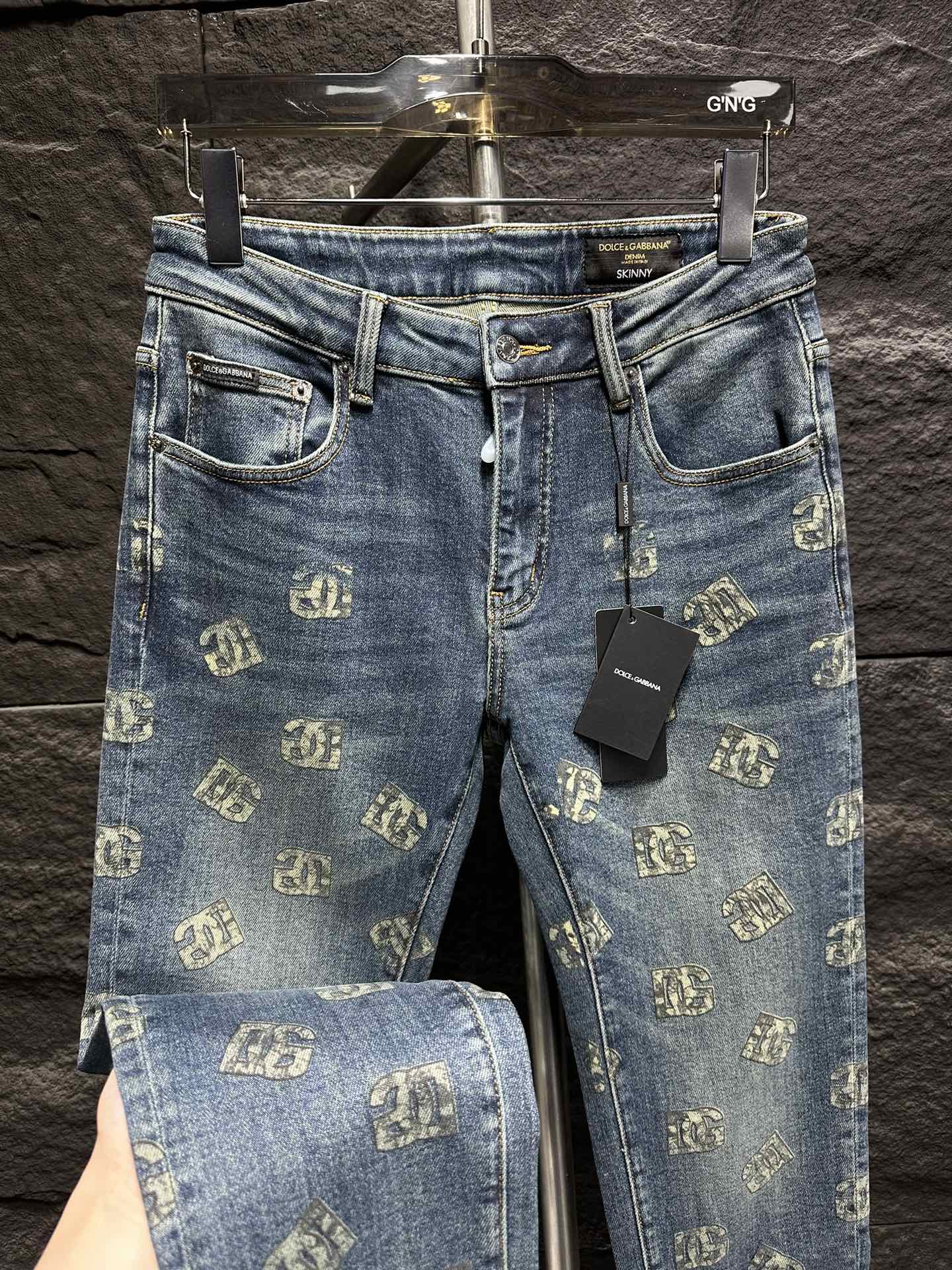 Dolce & Gabbana Jeans - All-Over Logo Print, Slim Fit, Premium Denim 6 i1746175663 3561 9