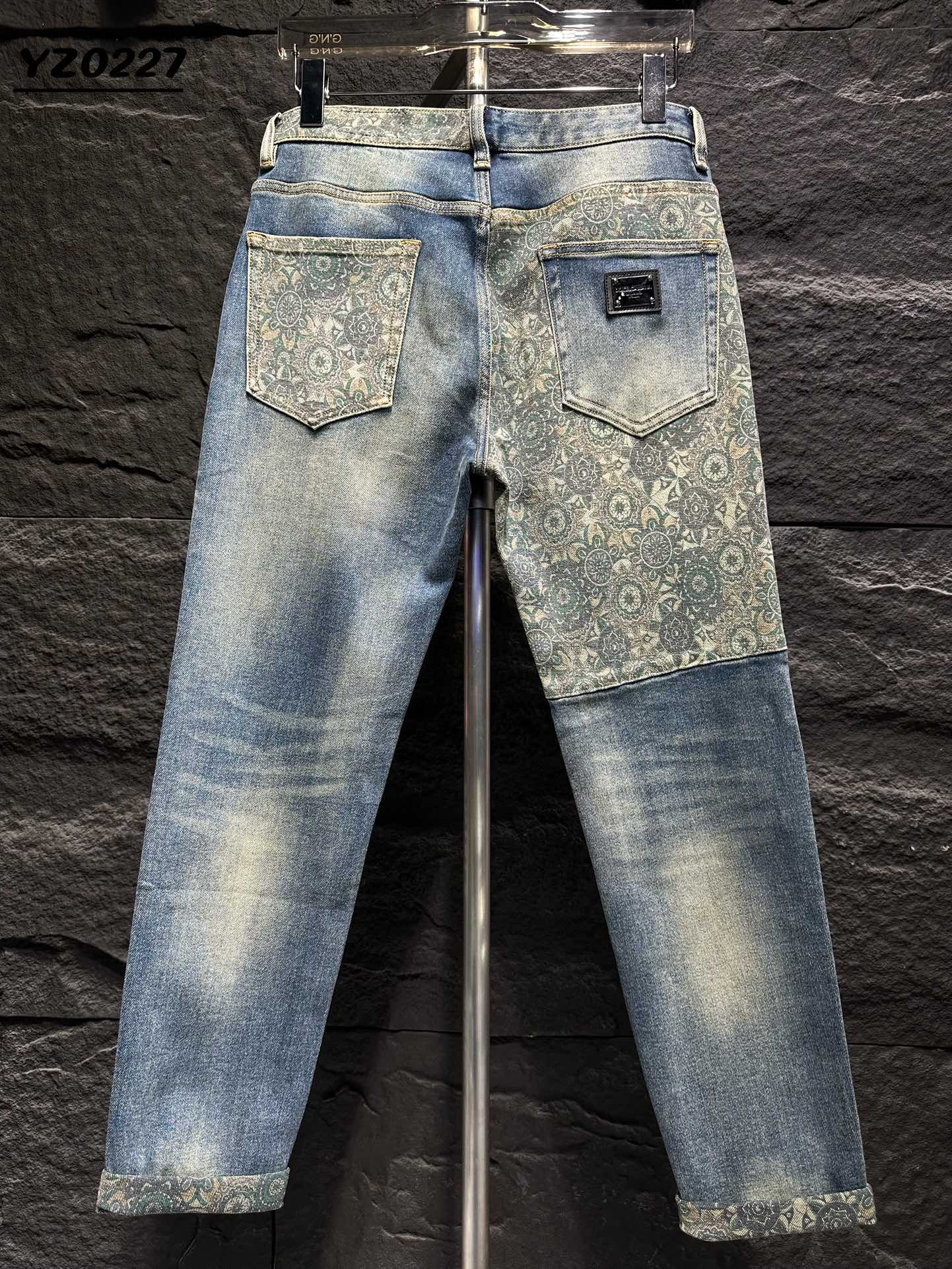 Dolce & Gabbana Denim Jeans with Paisley Panel and Cuffed Hem 2 i1746175714 6789 6