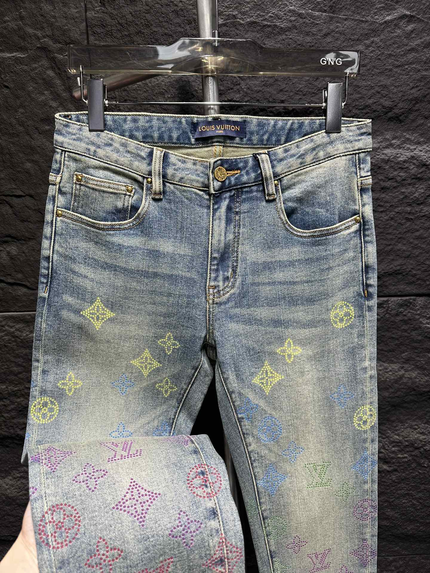 Louis Vuitton 2025 New Style Jeans with Colorful Monogram Pattern 5 i1746175772 629 7