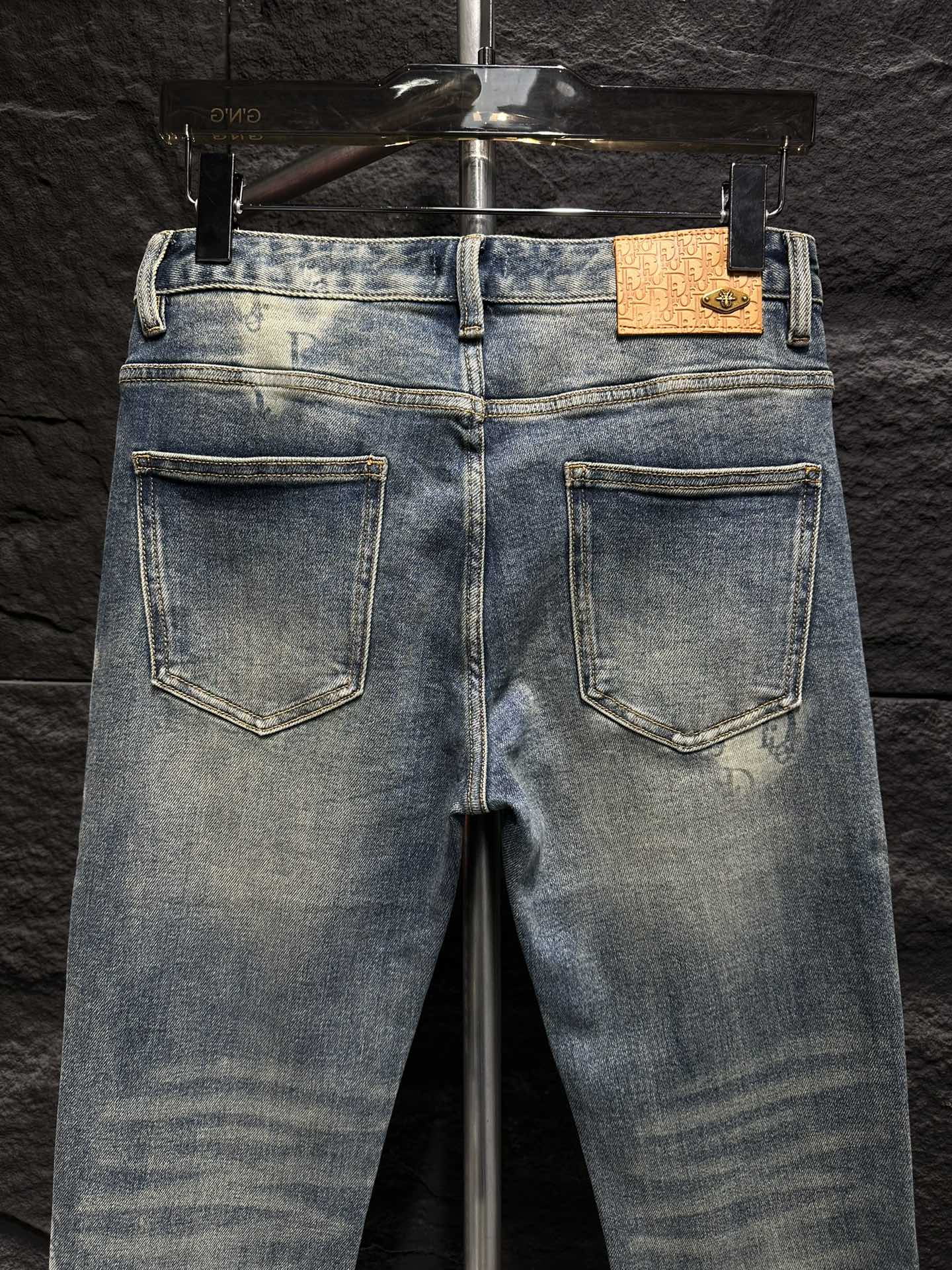 Dior Distressed Denim Jeans - Slim Fit, Light Blue Wash, Designer Style 8 i1746175803 8562 2